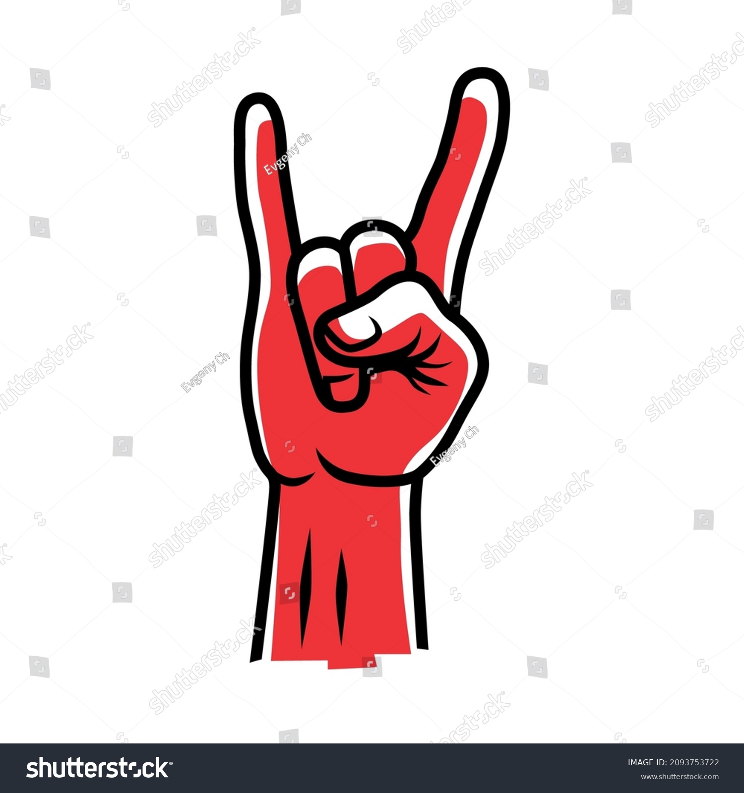 Hand Gesture Rock Music Vector Sign Stock Vector Royalty Free 2093753722 Shutterstock