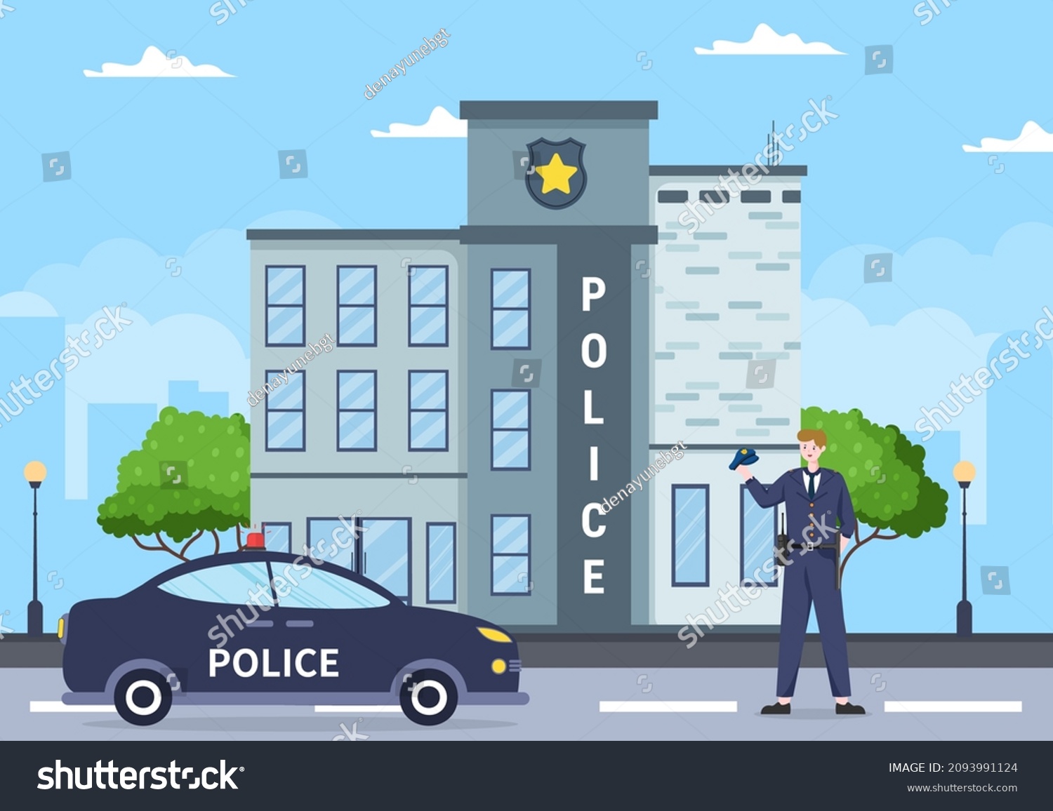 Police Station Department Building Policeman Police Stock Vector ...