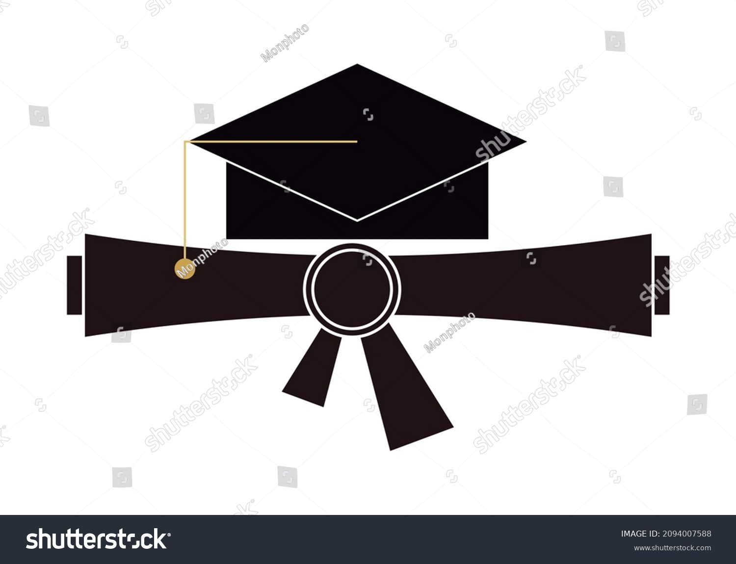 Graduate Cap Diploma On White Background Stock Vector (Royalty Free ...