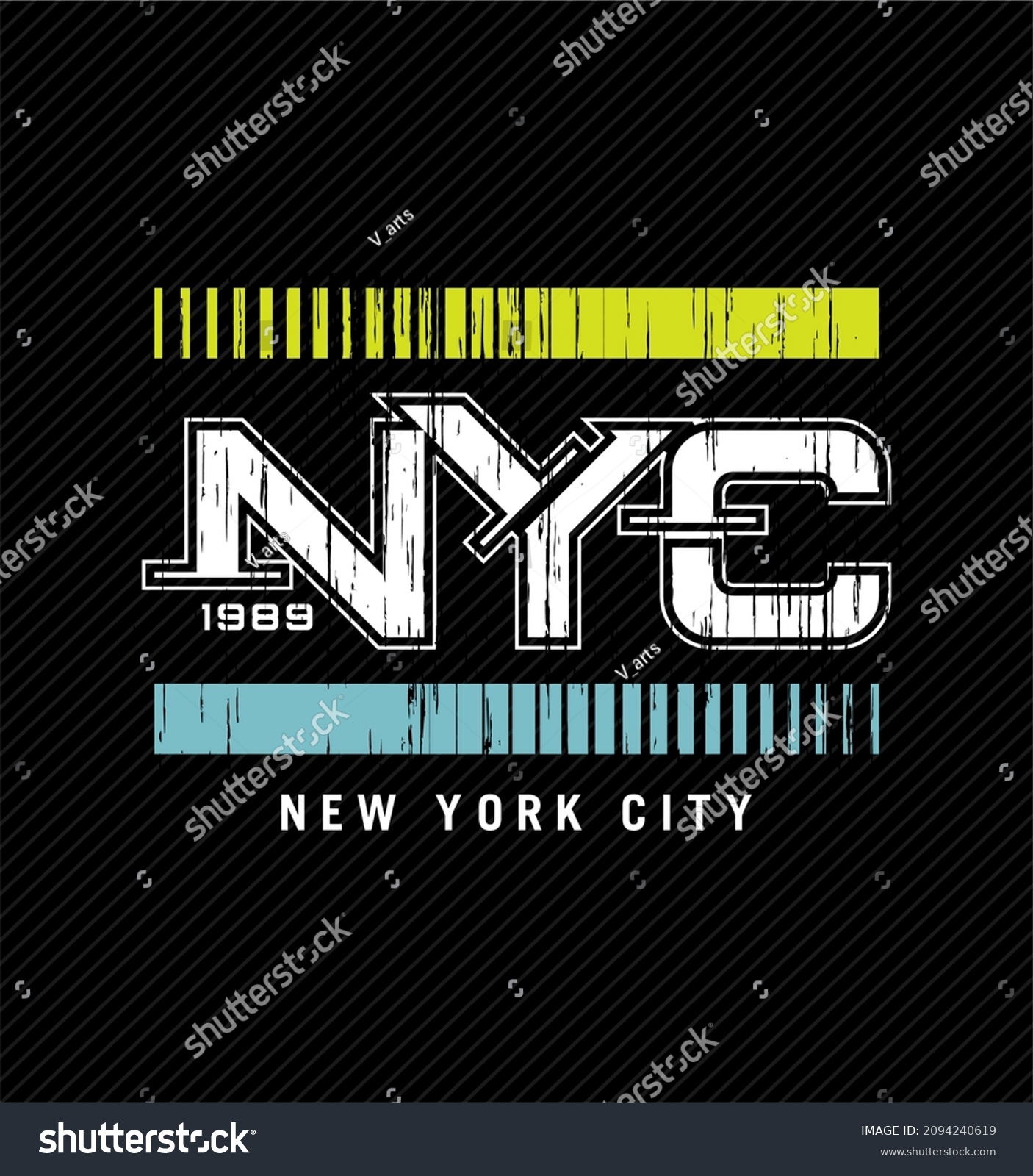 Nyc Line Cool Design Vector Typography Stock Vector (Royalty Free ...