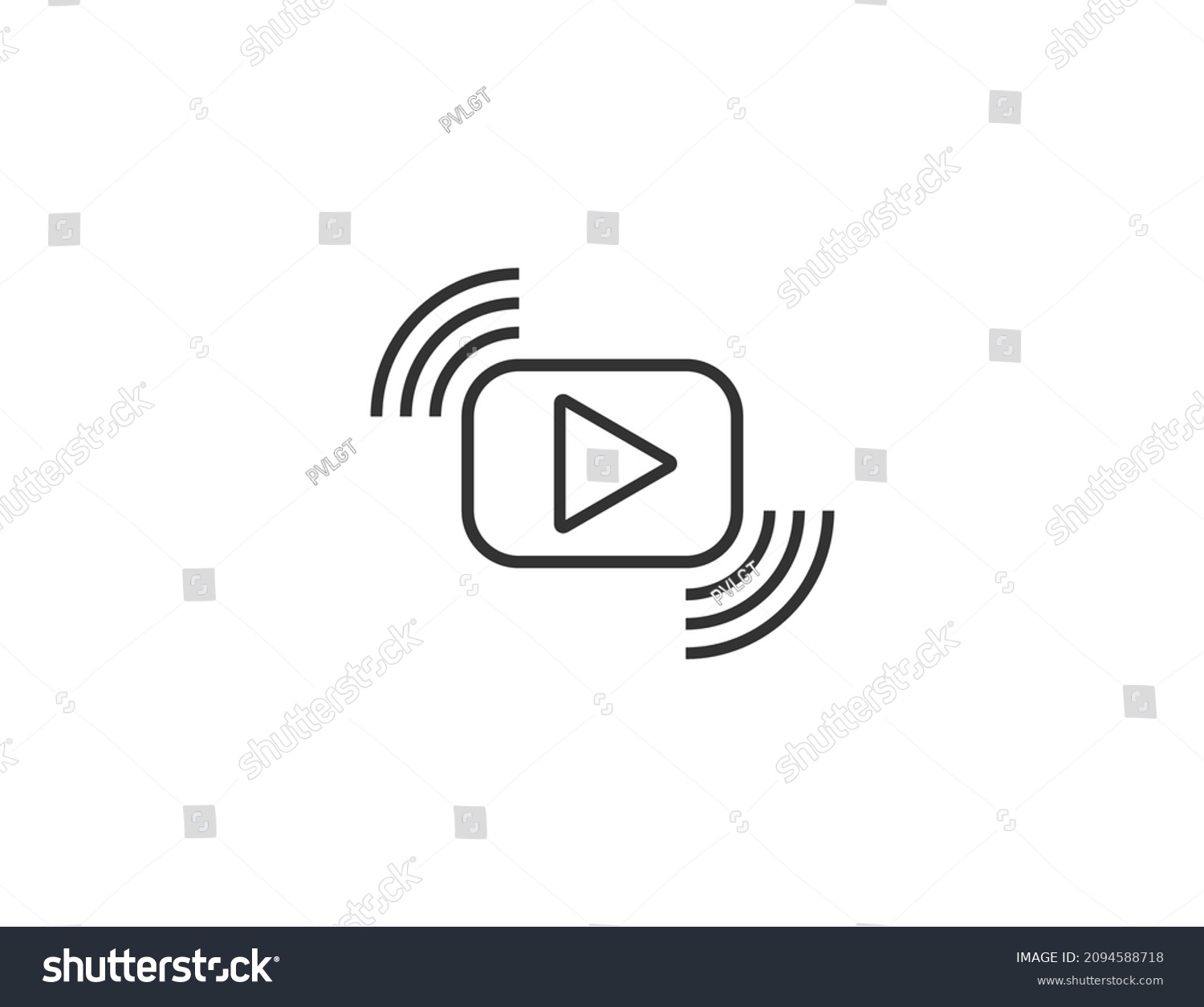 Video Streaming Outline Icon Vector Illustration Stock Vector Royalty