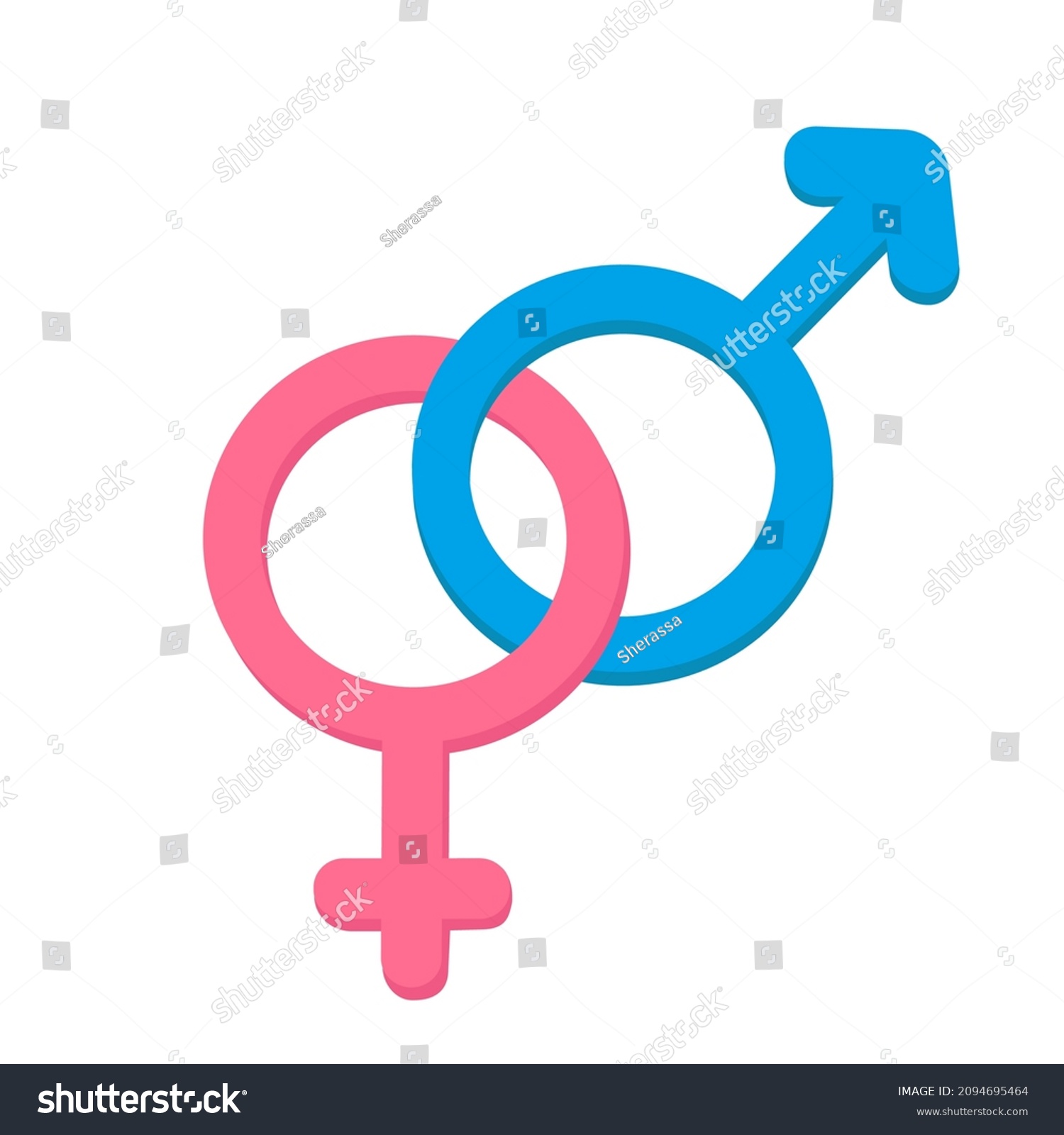 Vector Illustration Pink Female Blue Male Stock Vector Royalty Free 2094695464 Shutterstock