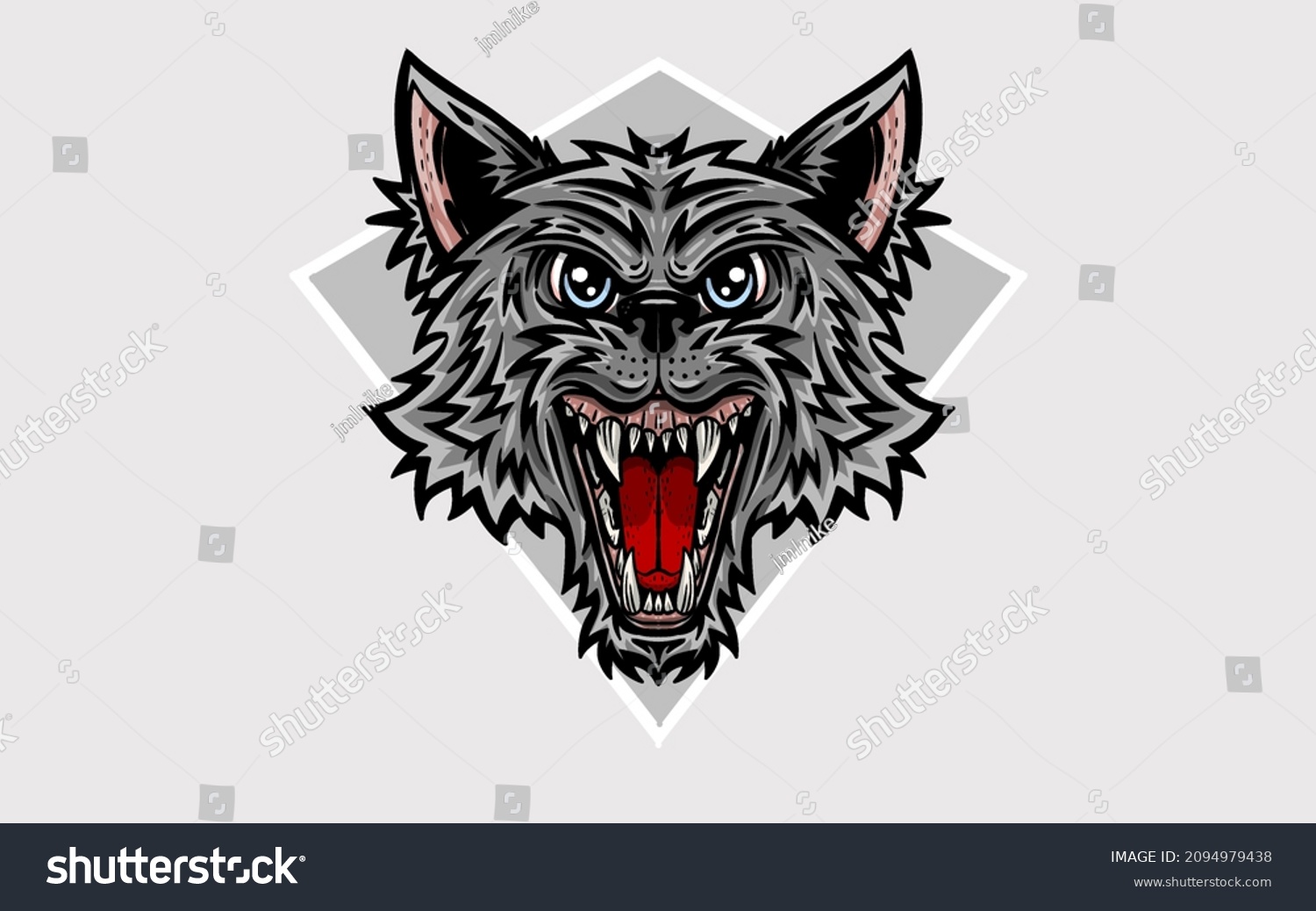 Angry Wolf Mascot Logo Esport Team Stock Illustration 2094979438 ...