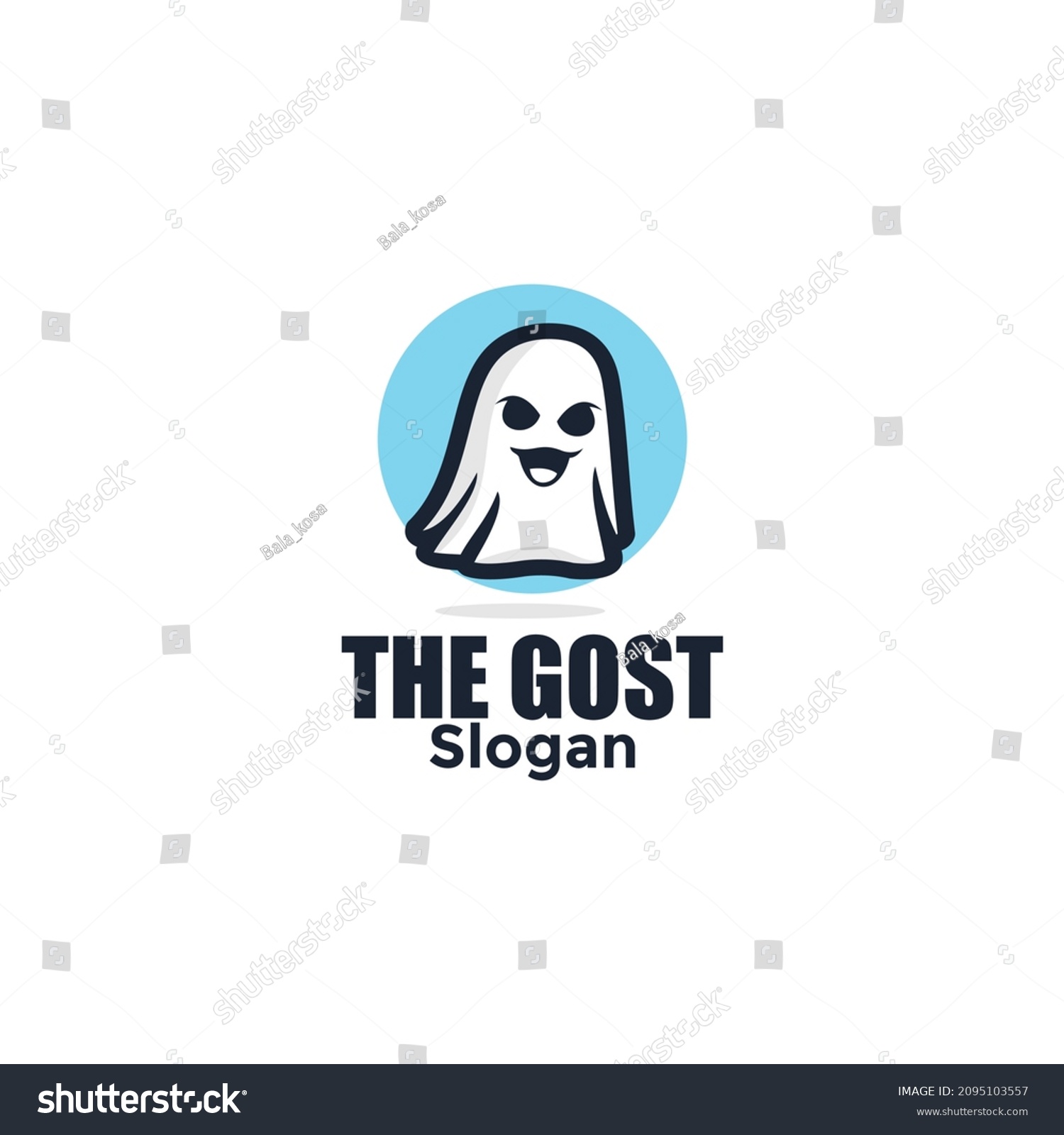 Illustration Ghost Mascot Logo Cartoon Style Stock Vector (Royalty Free ...