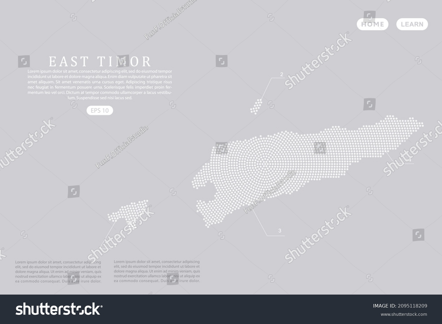 East Timor Map World Map Vector Stock Vector Royalty Free 2095118209   Stock Vector East Timor Map World Map Vector Template With White Dots Grid Grunge Halftone Style Isolated 2095118209 