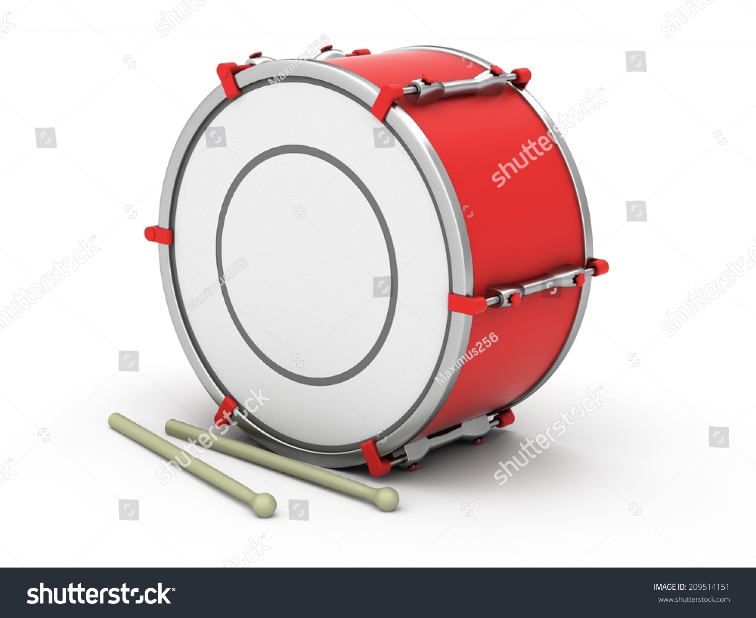 Bass Drum On White Background Stock Illustration 209514151 | Shutterstock