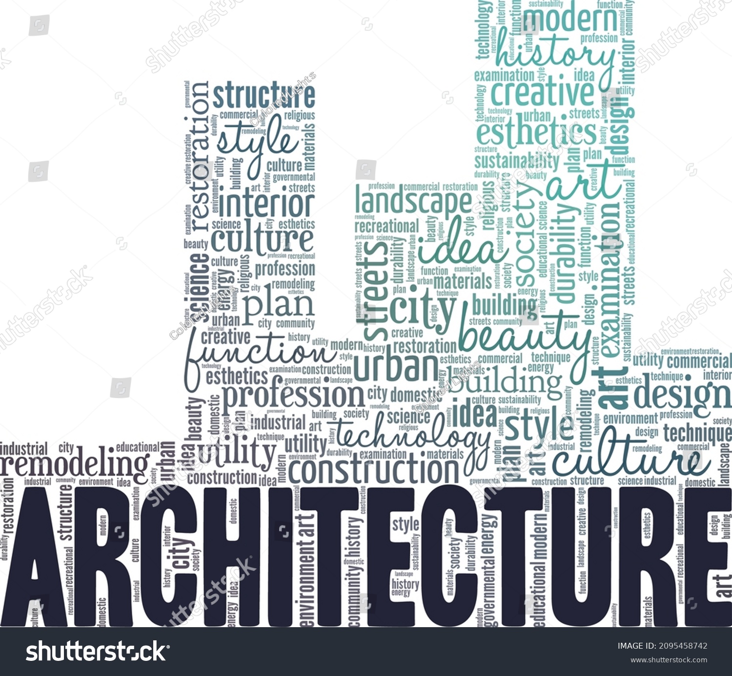 Architecture Conceptual Vector Illustration Word Cloud Stock Vector ...