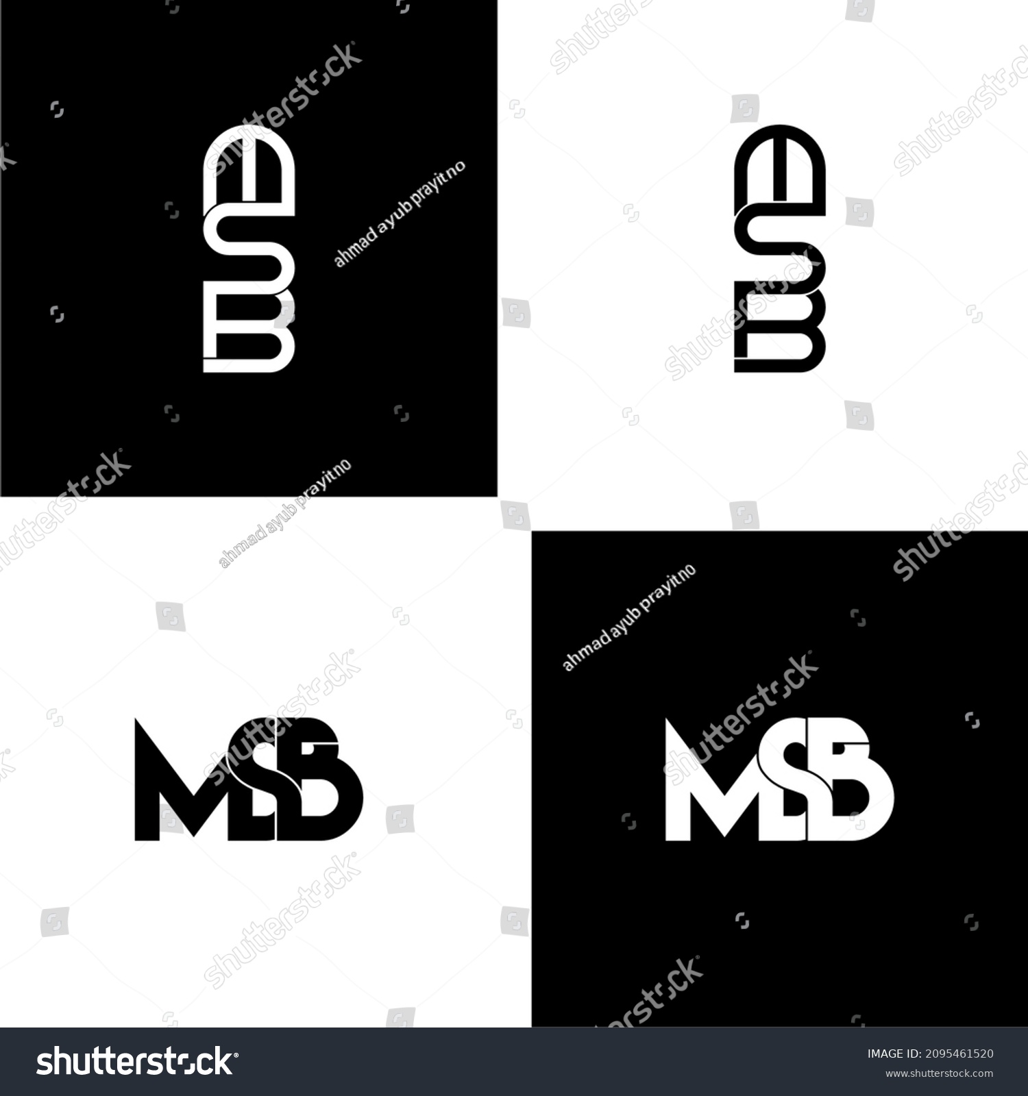 Msb Letter Initial Monogram Logo Design Stock Vector (Royalty Free ...