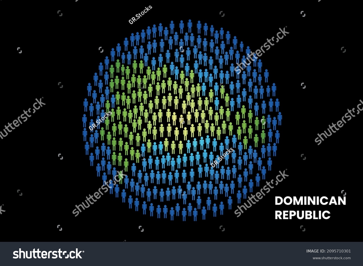 Dominican Republic Population People Map Globe Stock Vector (Royalty