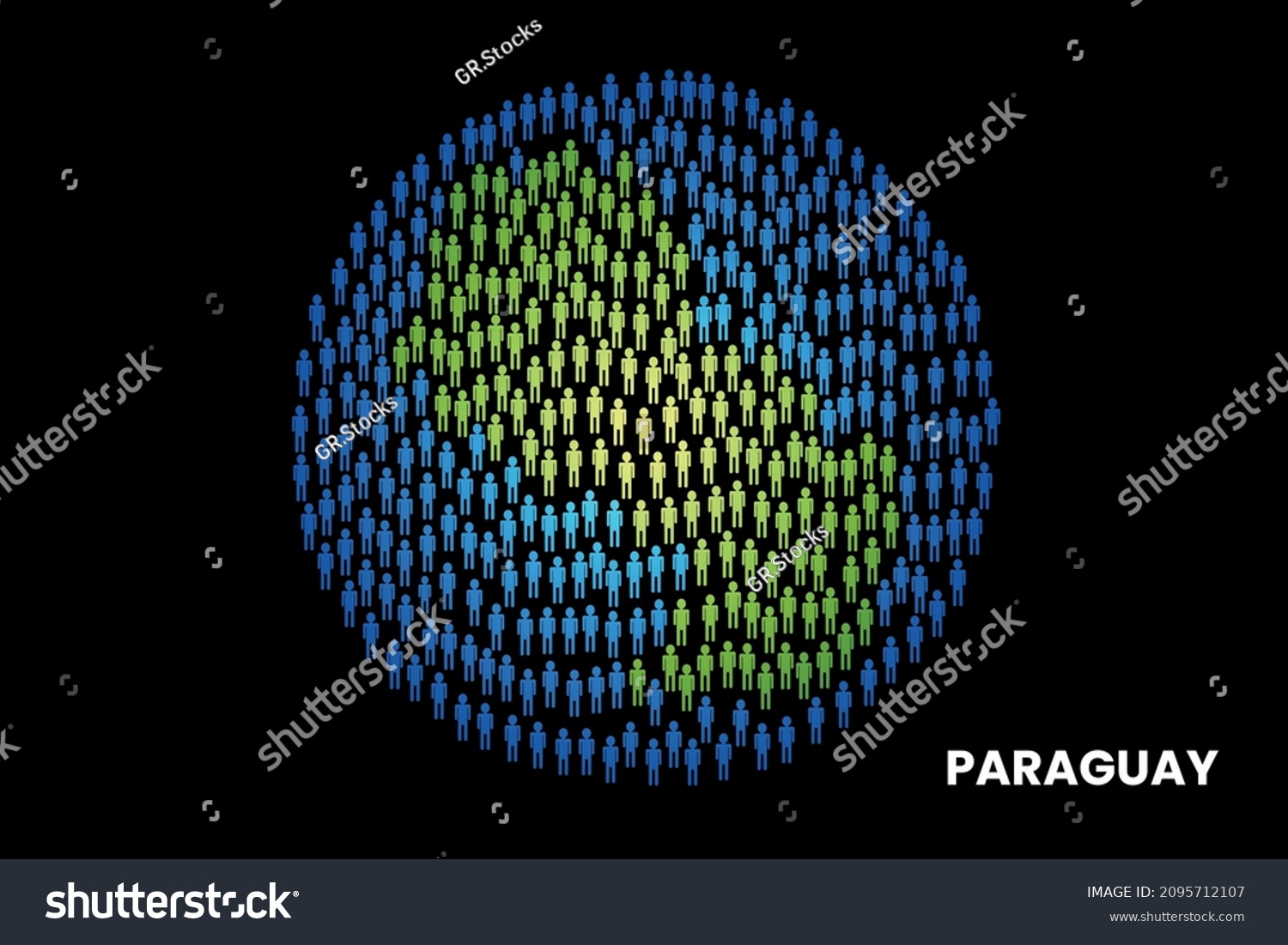 Paraguay Population People Map Globe Vector เวกเตอร์สต็อก (ปลอดค่า