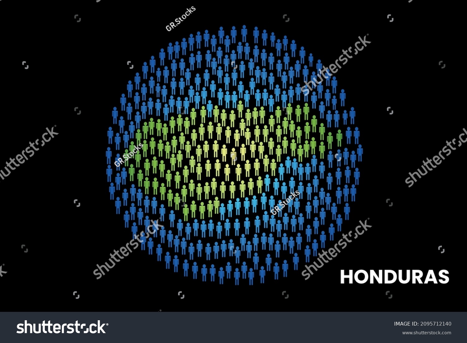 Honduras Population People Map Globe Vector Stock Vector (Royalty Free