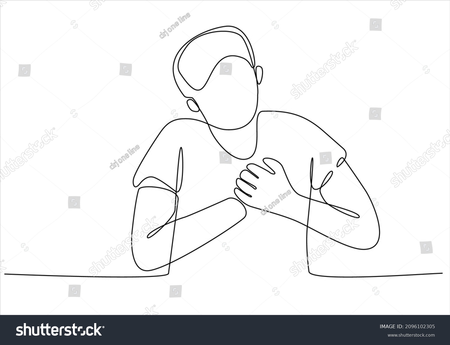 Continuous Line Drawing Old Man Having Stock Vector (Royalty Free ...