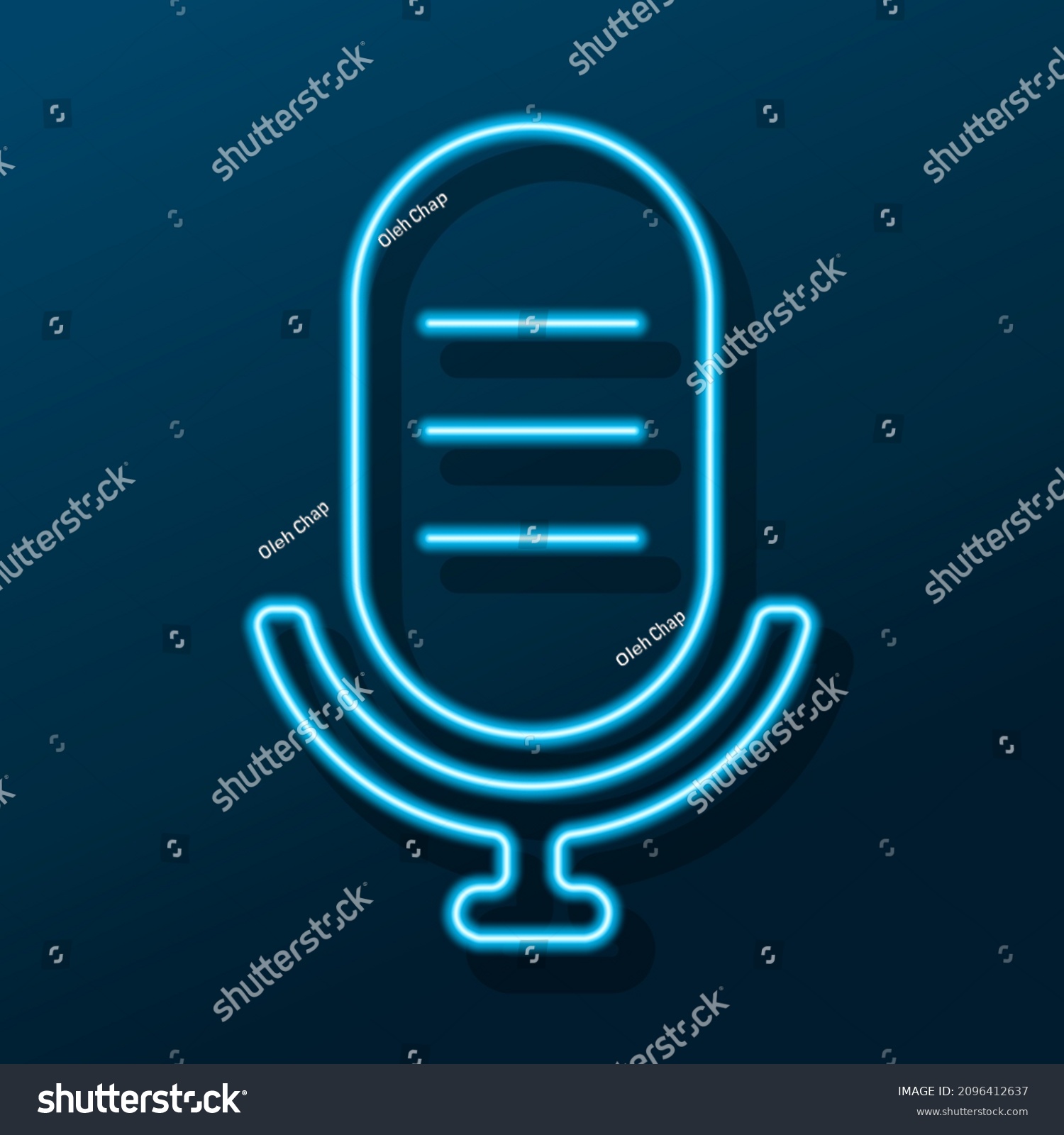 Microphone Neon Sign Modern Glowing Banner Stock Vector (Royalty Free ...