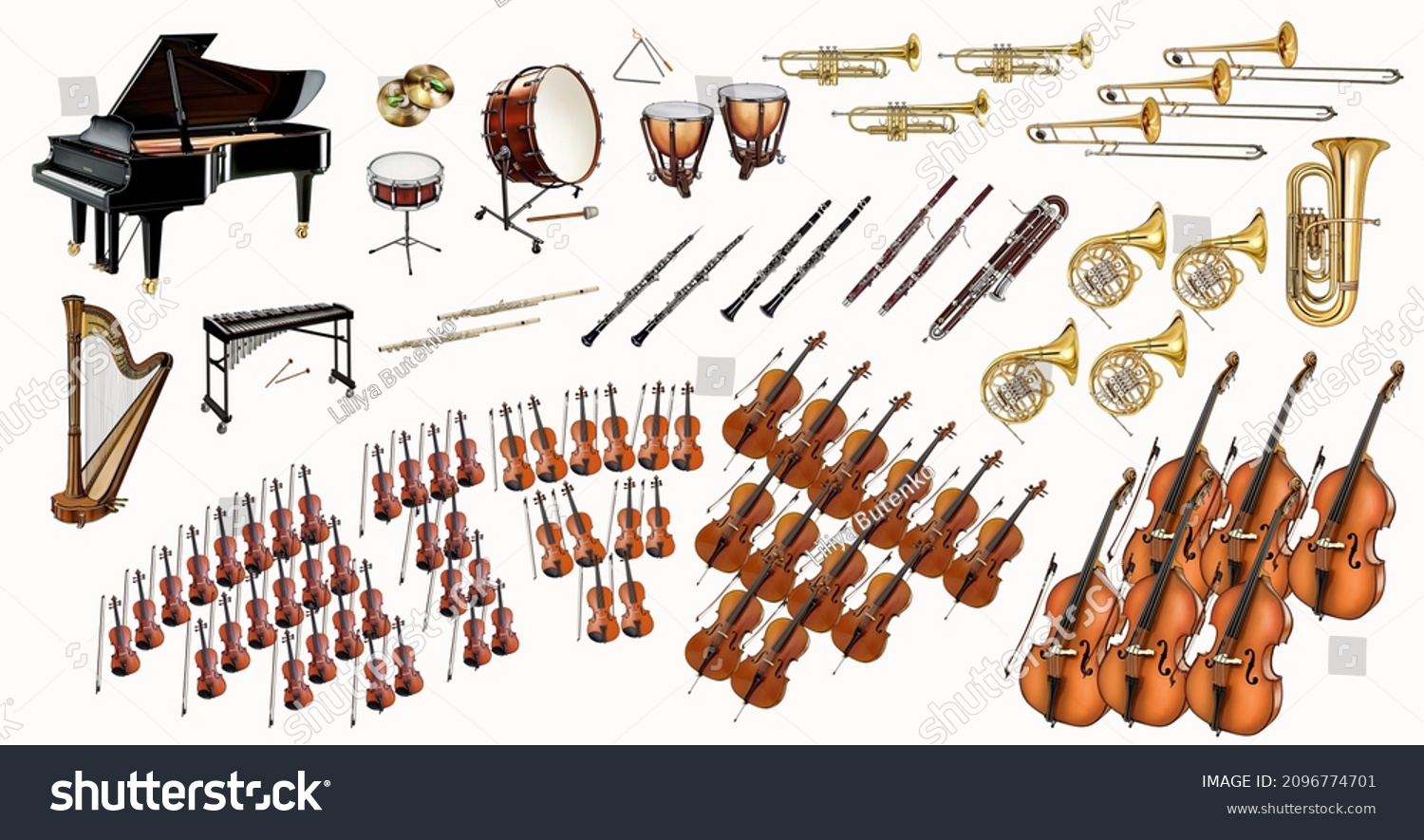 Symphony Orchestra Diagram Arrangement Musical Instruments Stock ...