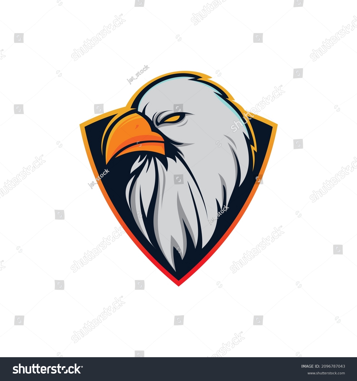 Eagle Head Shield Mascot Logo Design Stock Vector (Royalty Free ...