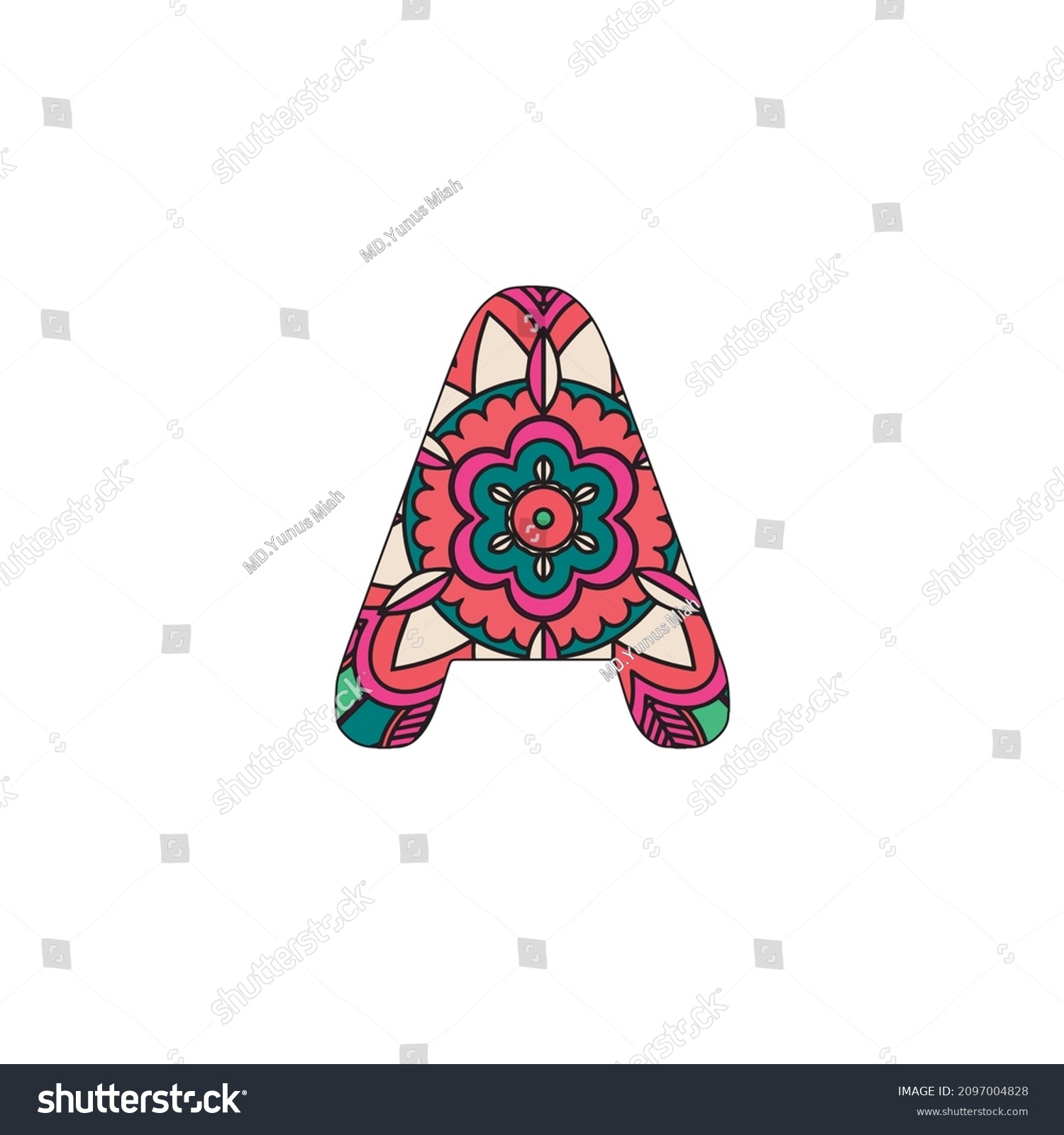 Thai Art Font Isolated On Coloring Stock Vector (Royalty Free ...