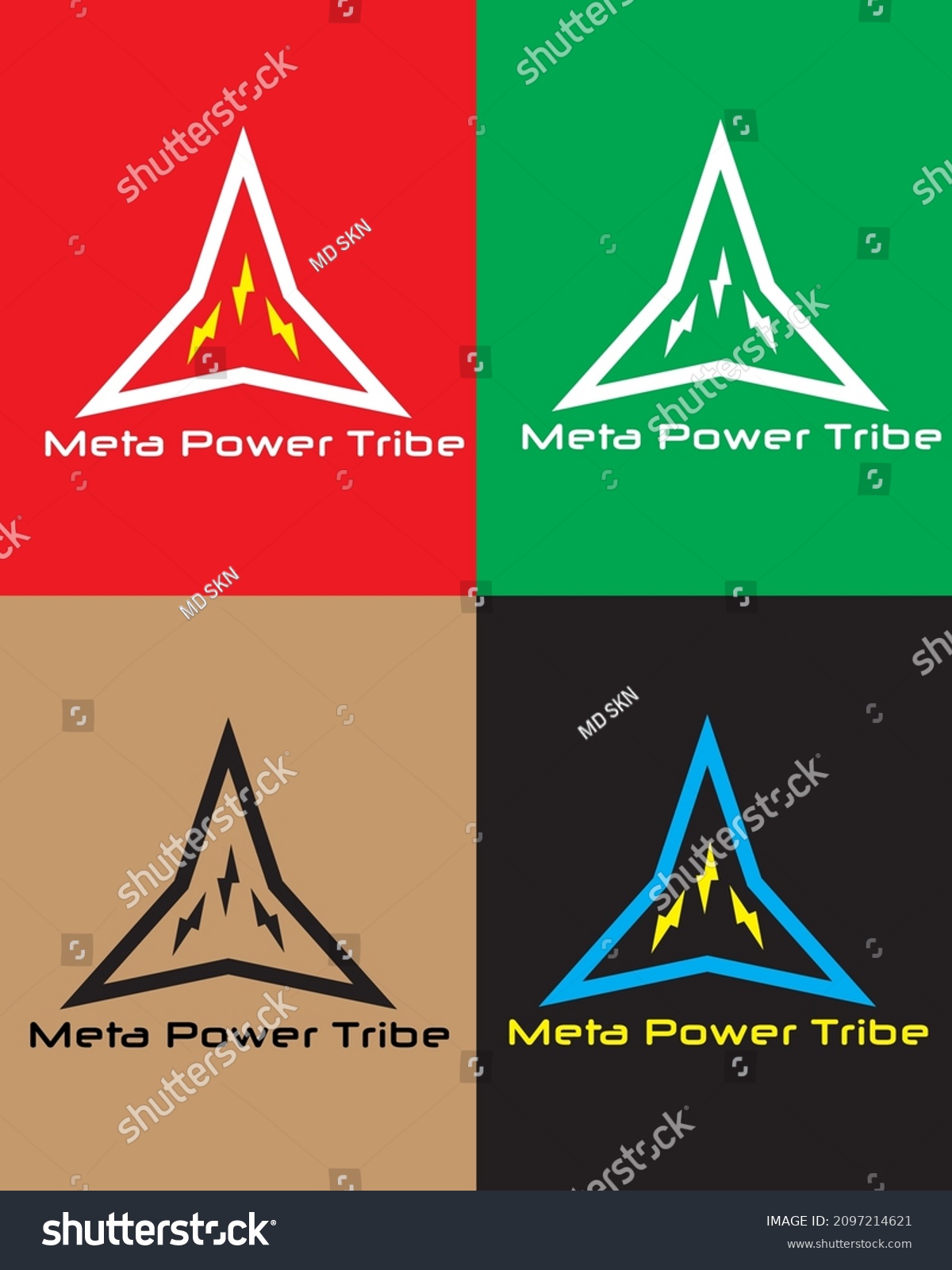 Creative Meta Power Logo Design Stock Vector (Royalty Free) 2097214621