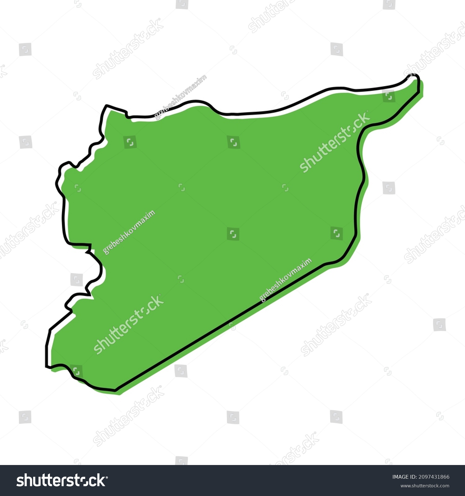 Simple Outline Map Syria Stylized Minimal Stock Vector Royalty Free 2097431866 Shutterstock