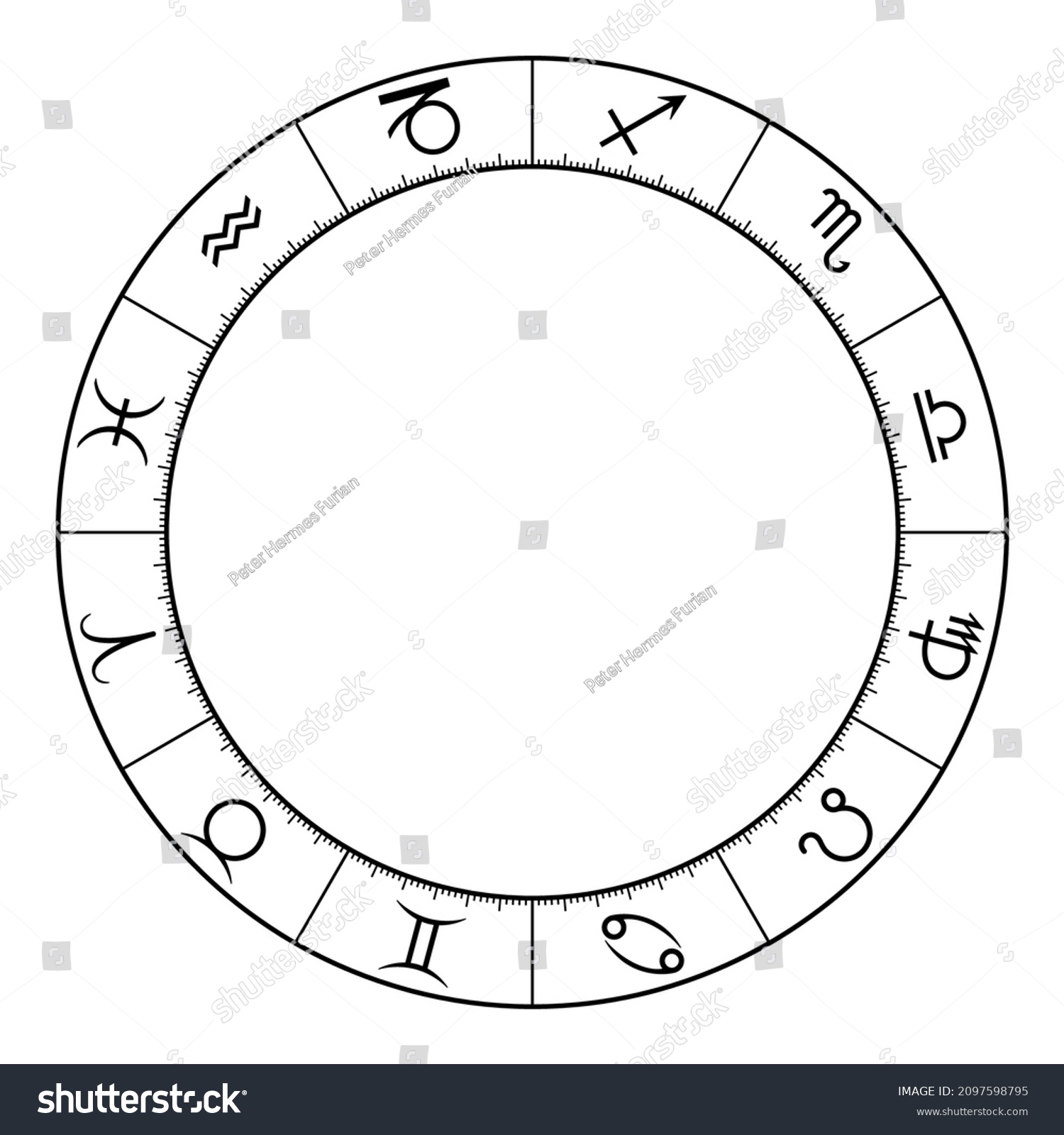 Zodiac Circle Showing Twelve Star Signs Stock Vector (Royalty Free ...