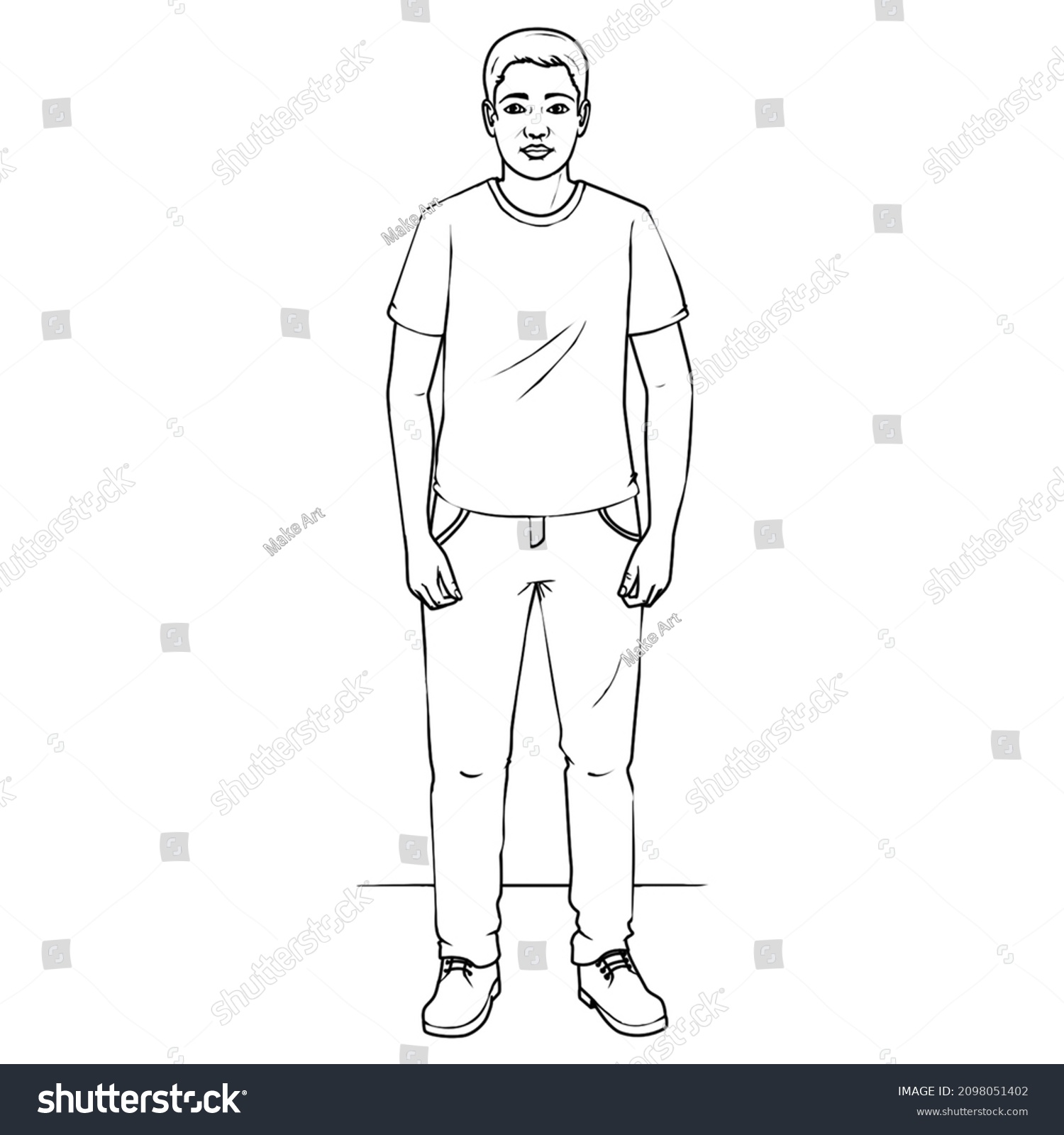 Character Design Sketch Front View Illustration Stock Illustration ...