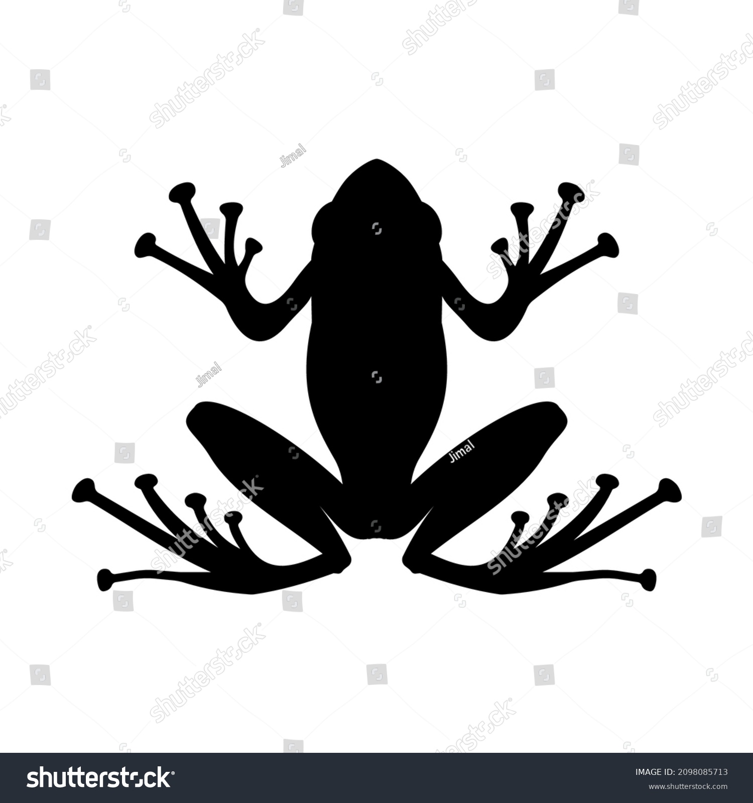 Black Silhouette Tree Frog Isolated On Stock Vector (Royalty Free ...