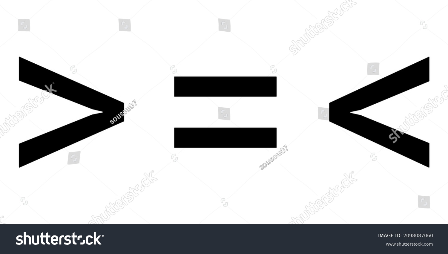 Less Than Greater Than Equal Symbol Stock Vector Royalty Free 2098087060 Shutterstock 0812