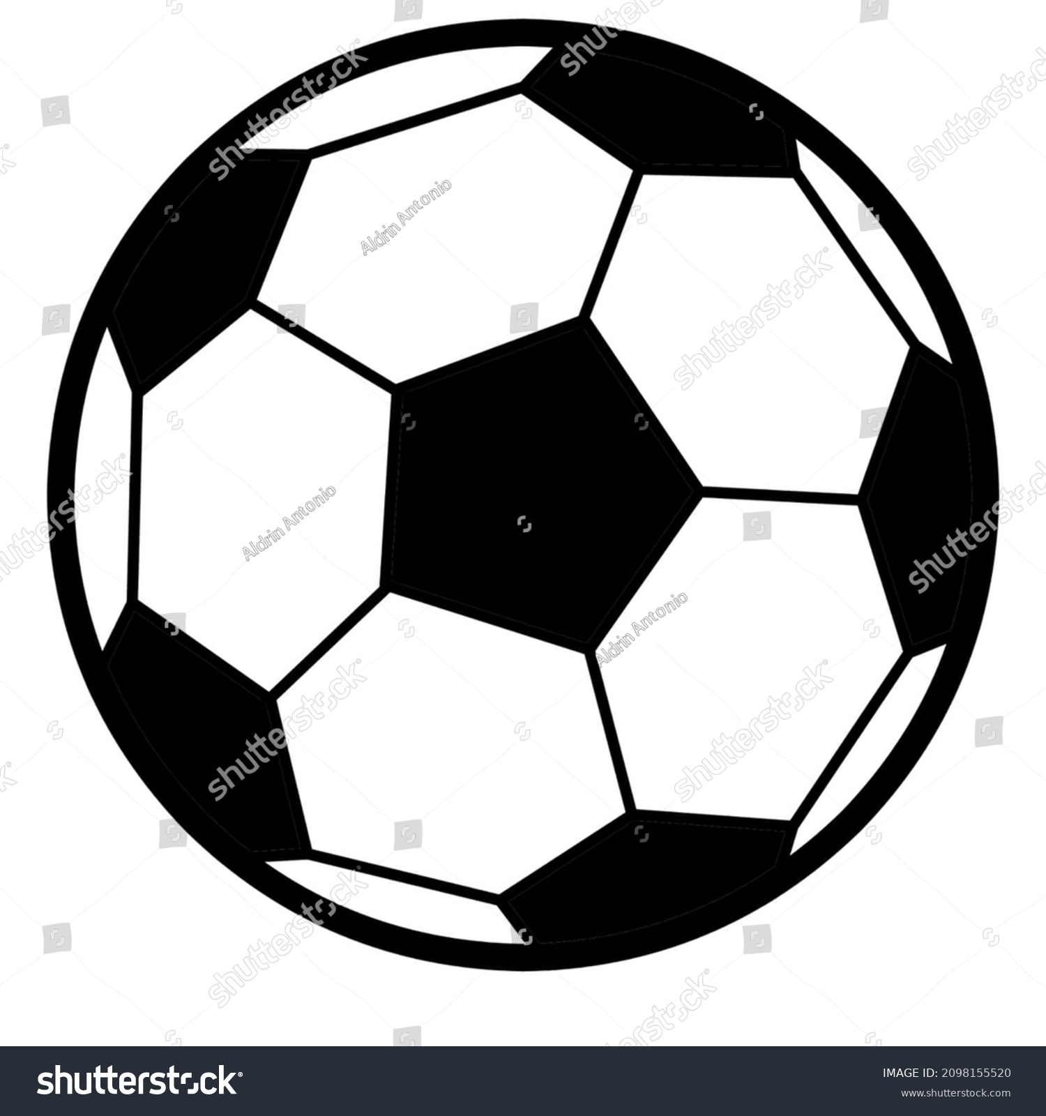 Simple Black White Soccer Ball Design Stock Illustration 2098155520 ...