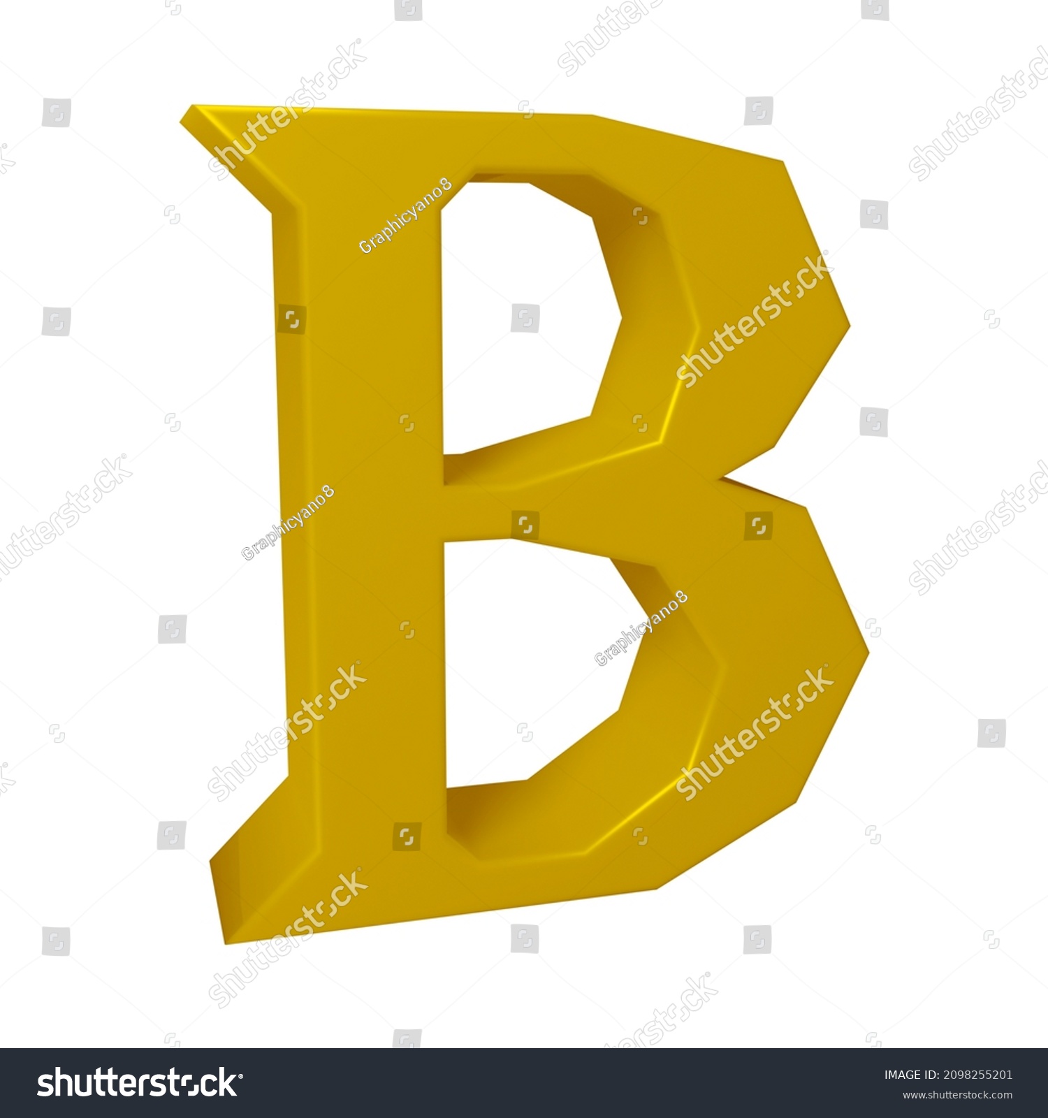 3d Rendering Alphabet Letter B Character Stock Illustration 2098255201 ...