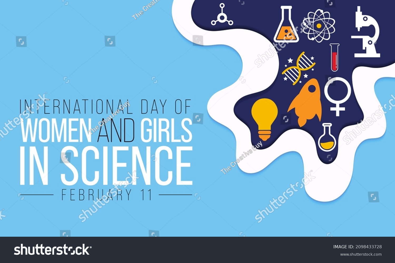 International Day Women Girls Science Observed Stock Vector (Royalty