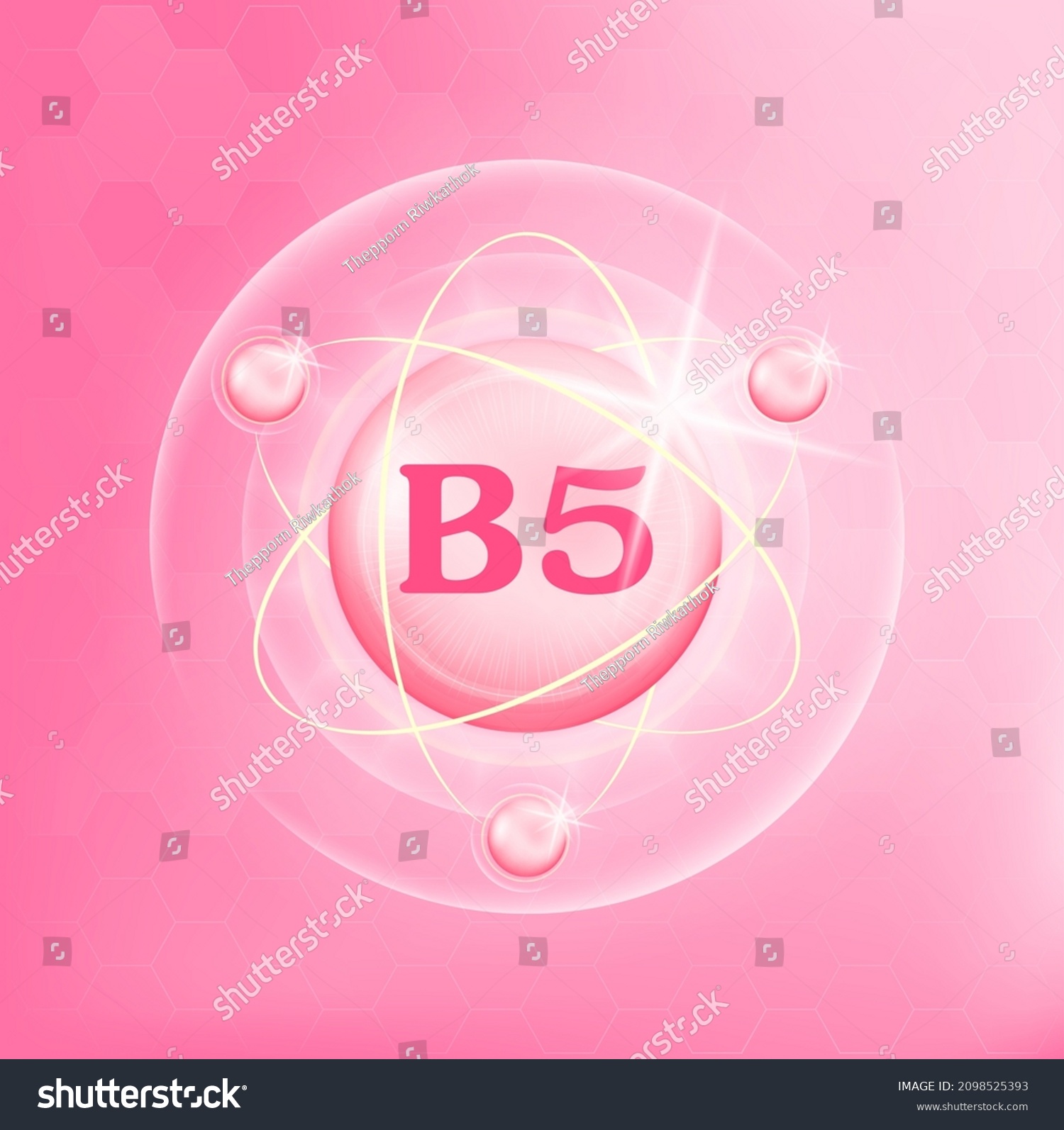 Vitamin B5 Icon Structure Light Pink Stock Vector (Royalty Free ...