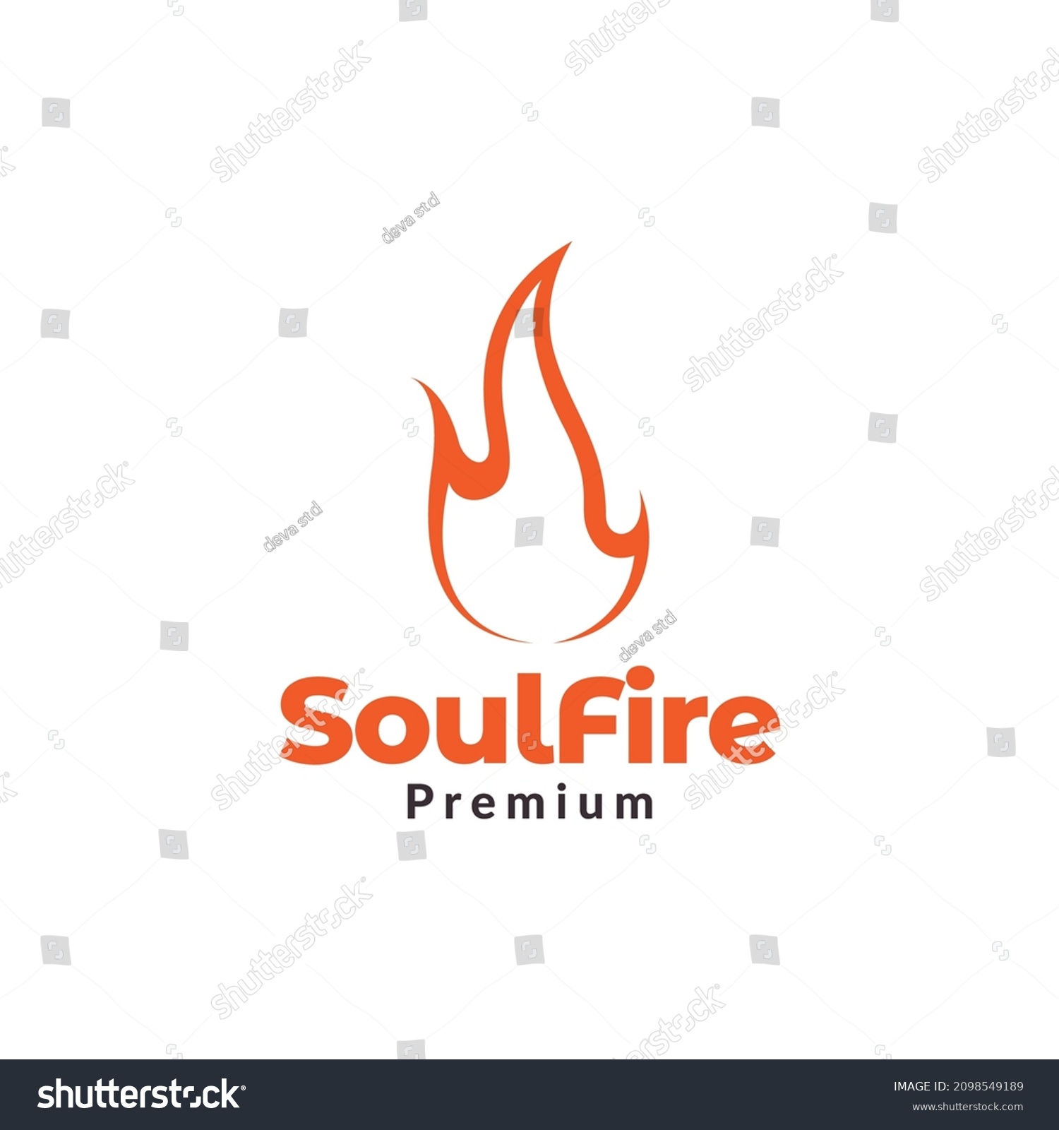 Minimal Fire Flame Soul Logo Design Stock Vector (Royalty Free ...