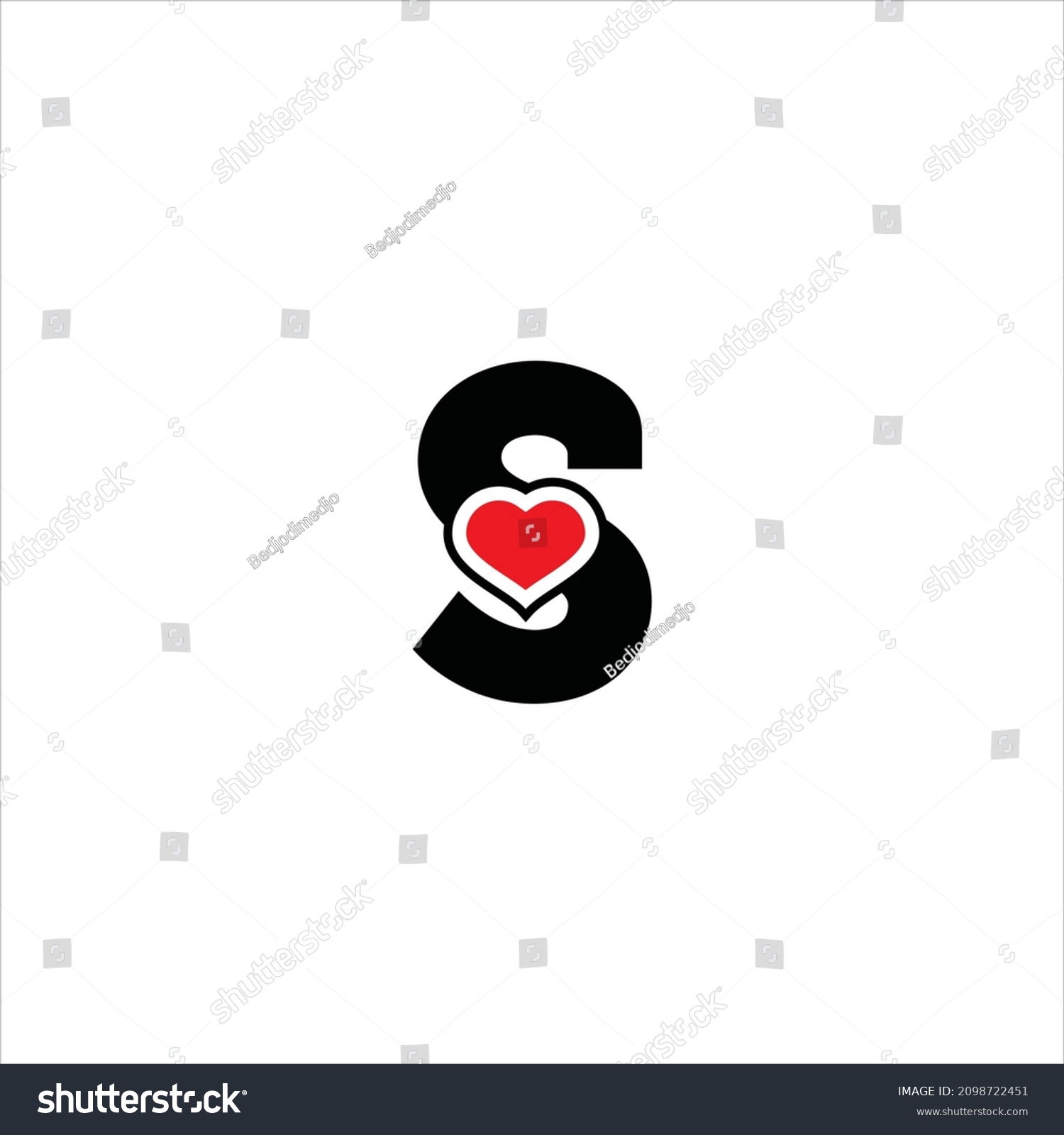 Letter S Logo Vector Heart Template Stock Vector (Royalty Free ...