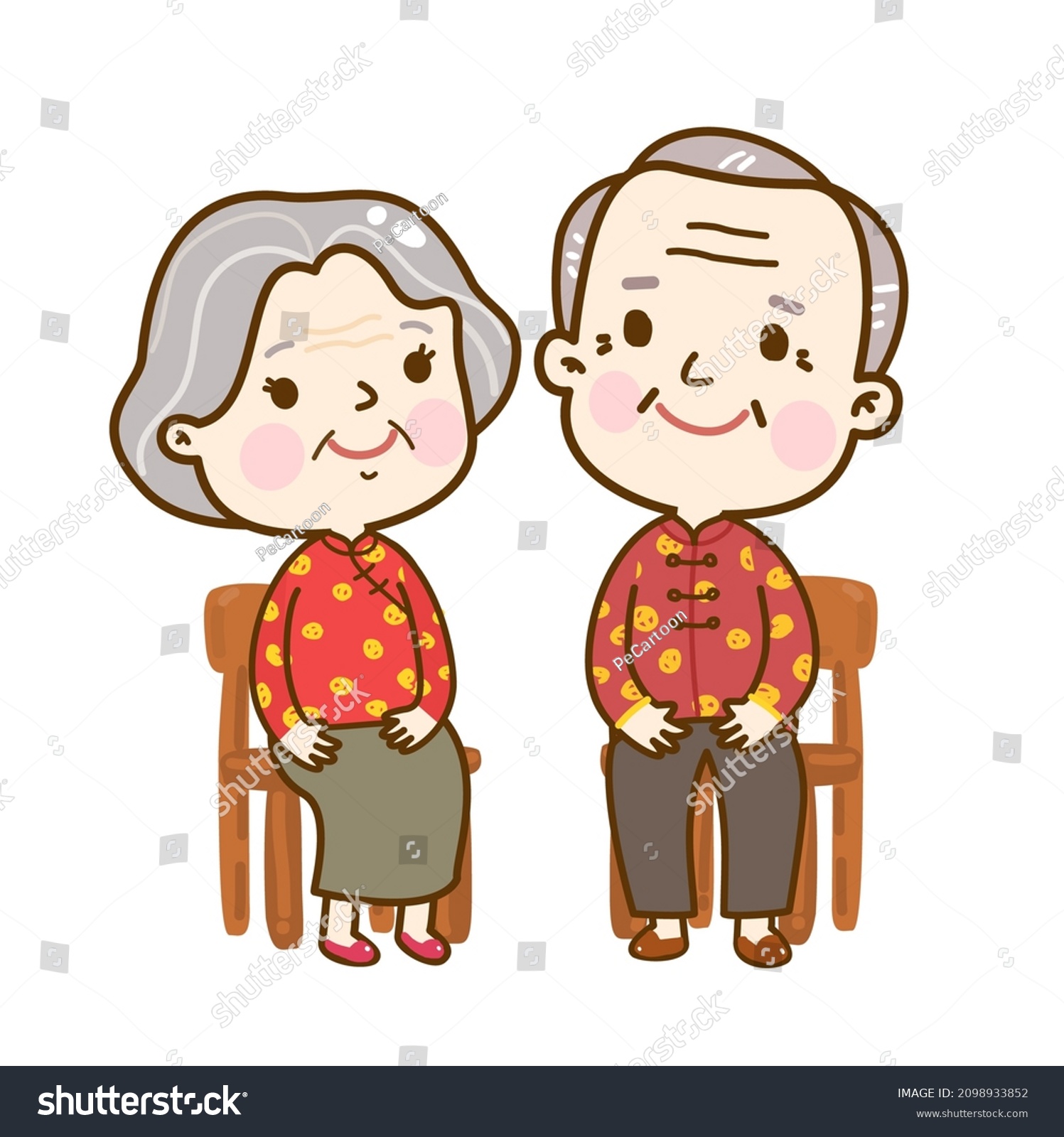 Cartoon Cute Chinese Couple Vector Stock Vector (Royalty Free ...