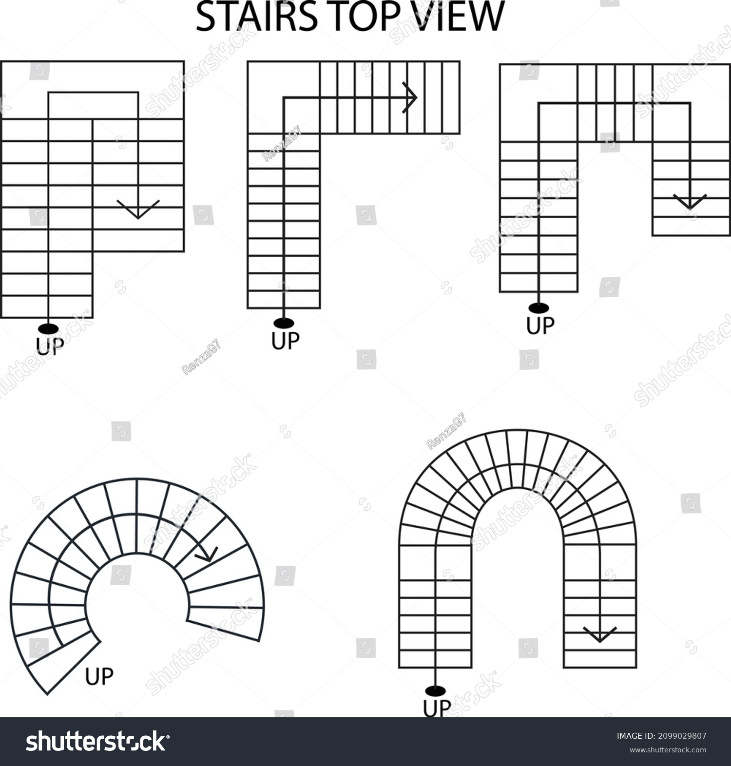 Illustration Vector Graphic Top View Stairs Stock Vector (Royalty Free ...