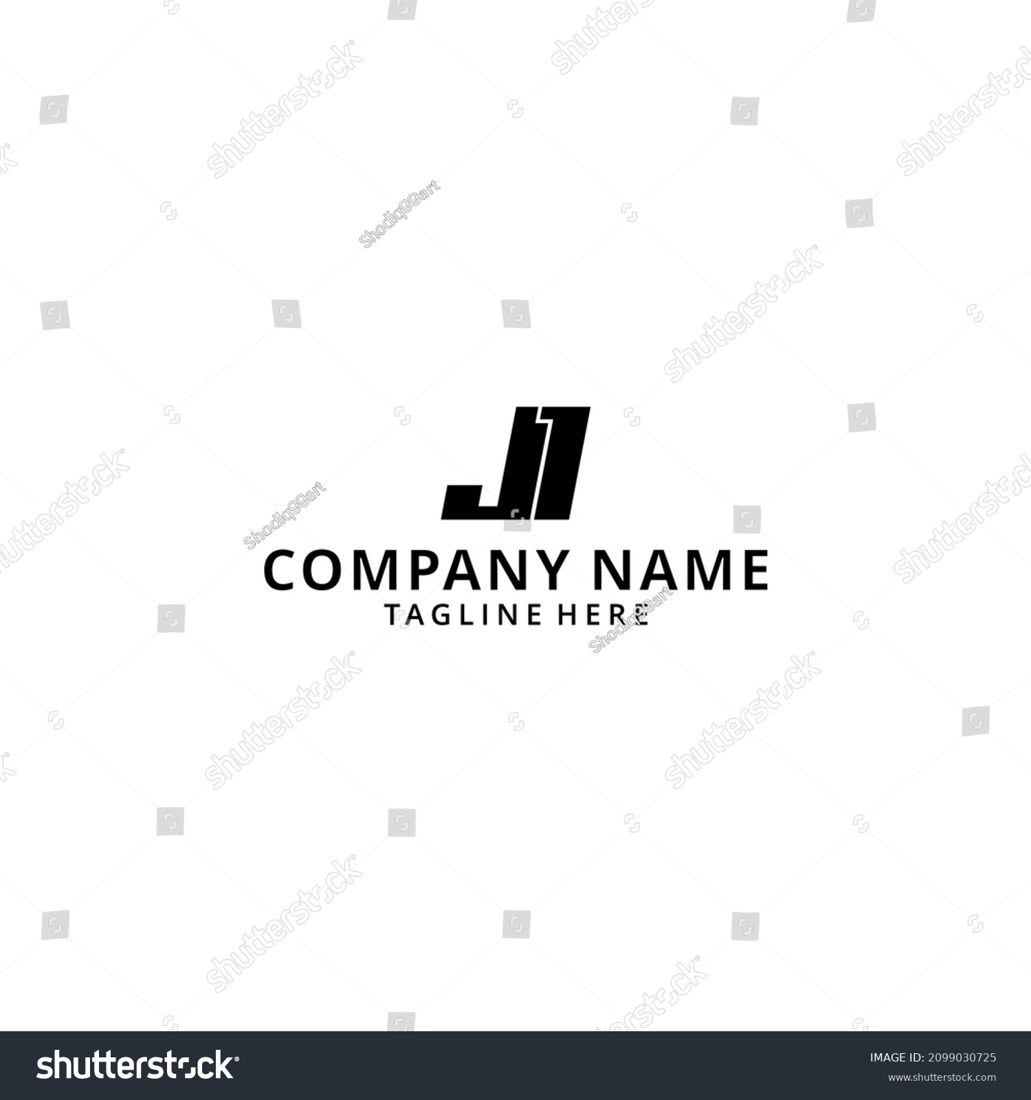 Illustration Black Negative Overlapping Letter J Stock Vector (Royalty ...