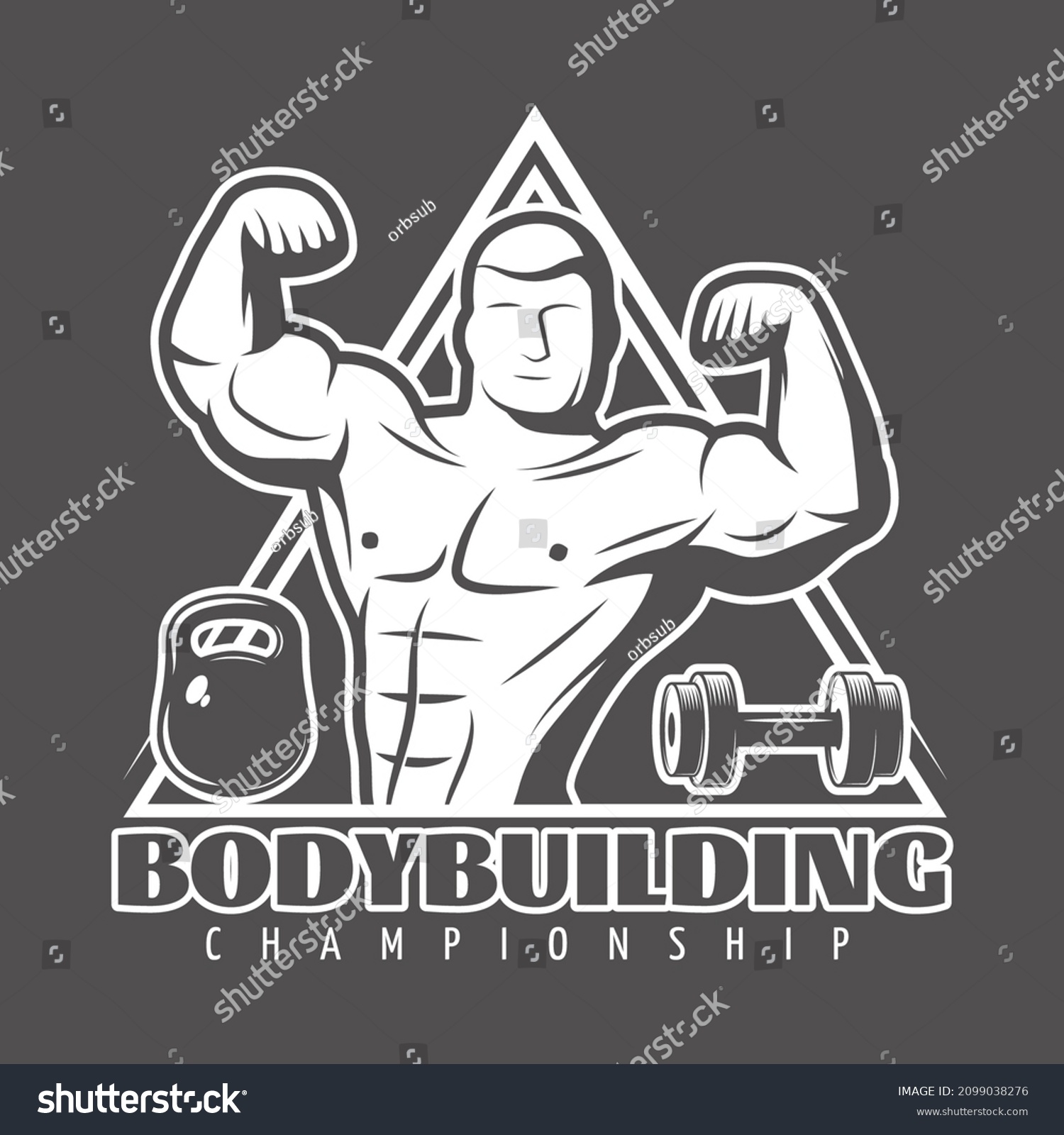 Black White Bodybuilding Logo Vector Stock Vector (Royalty Free ...