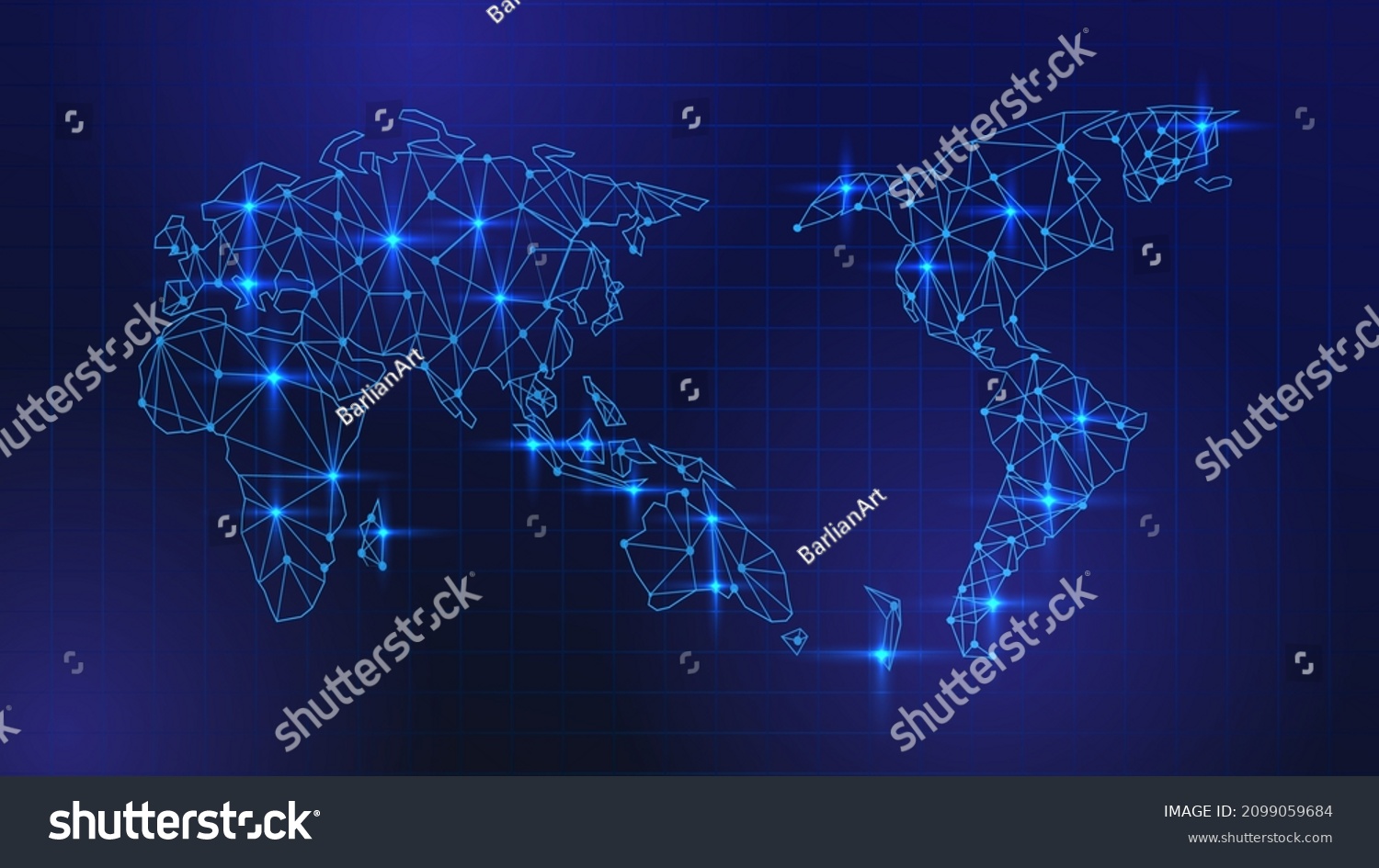 Abstract Blue Background Grid World Maps Stock Vector (Royalty Free ...