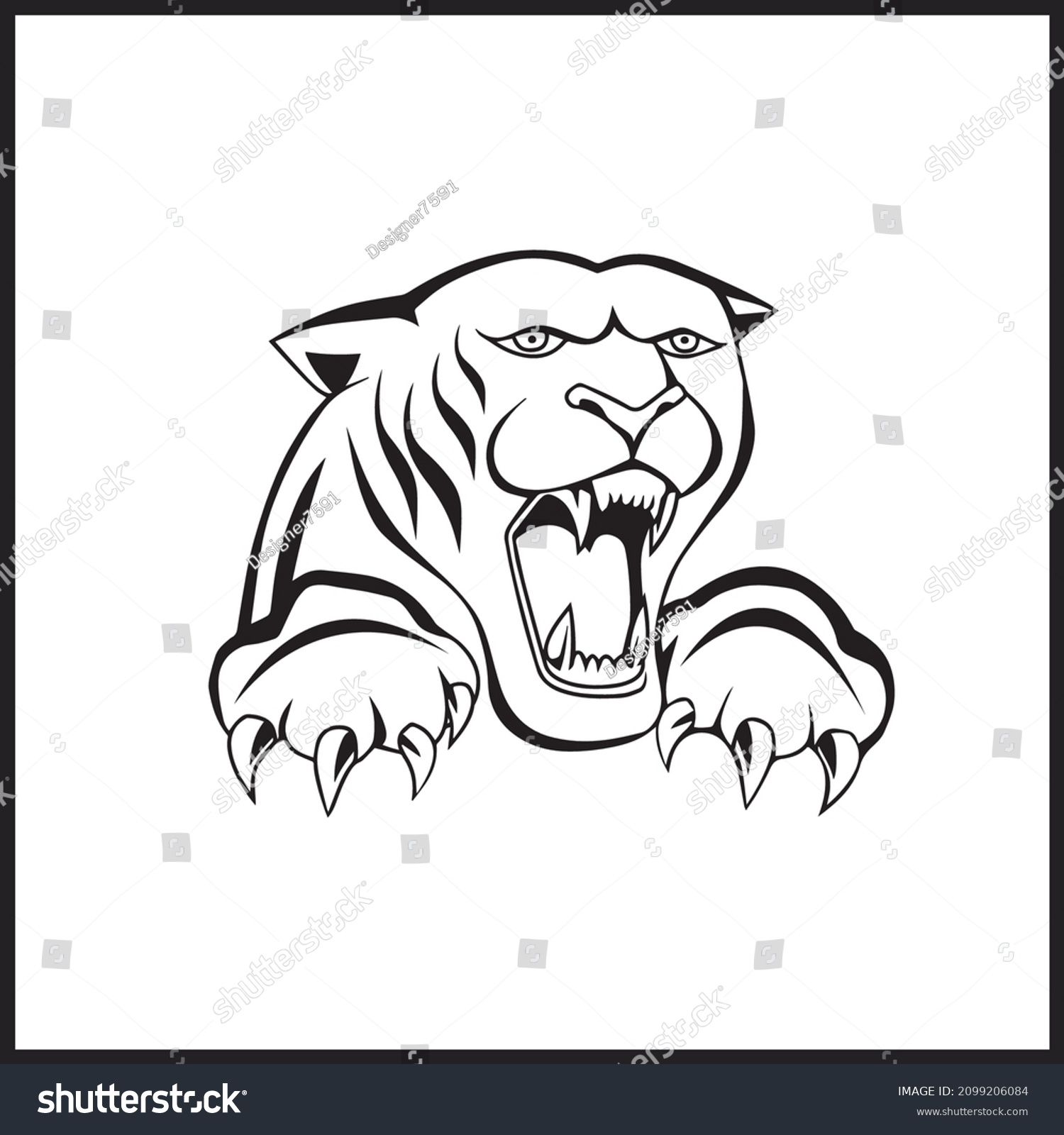 Vector Old School Style Tattoo Panther Stock Vector (Royalty Free ...