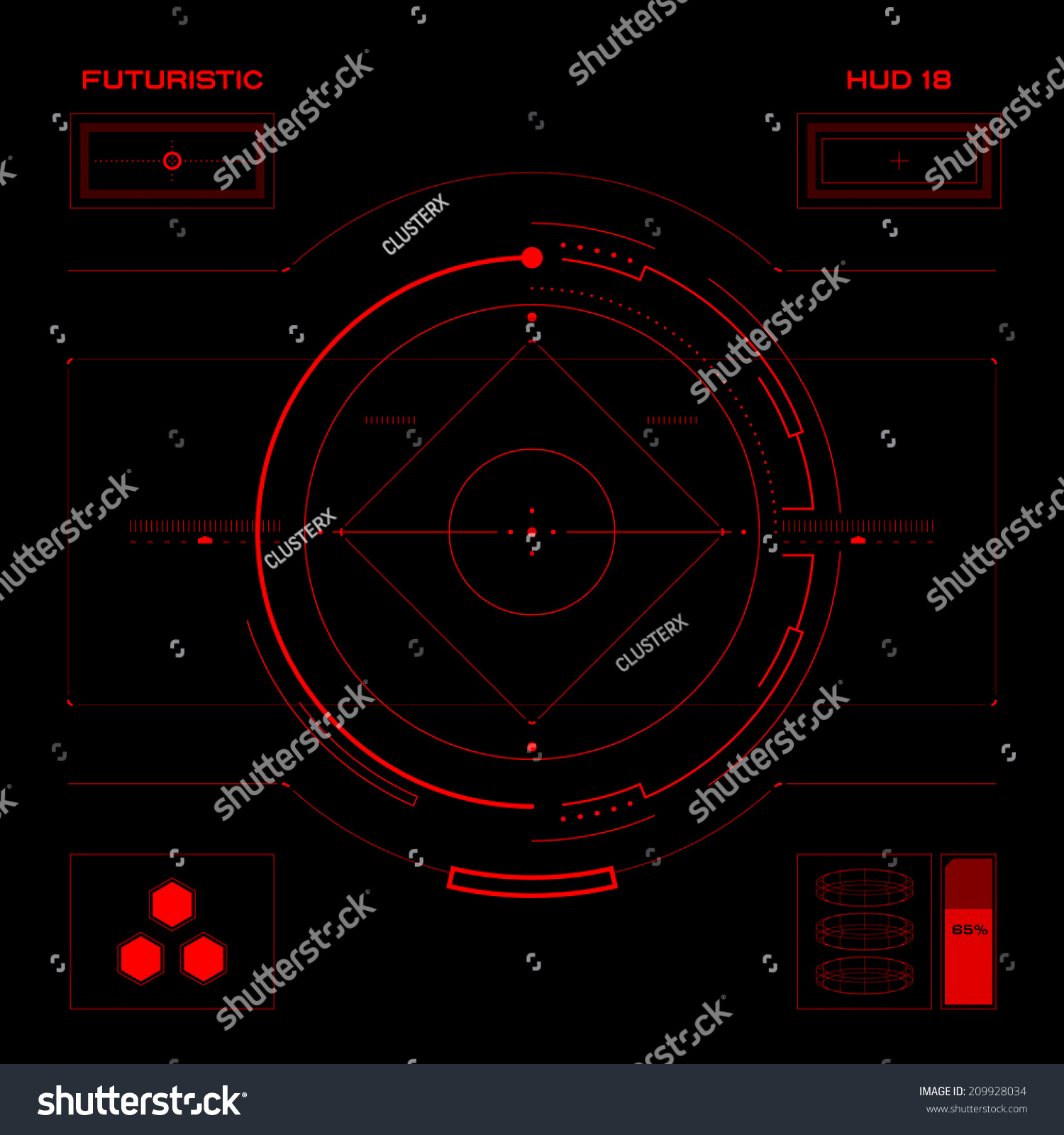 Sci Fi Futuristic User Interface Hud Stock Vector (Royalty Free ...