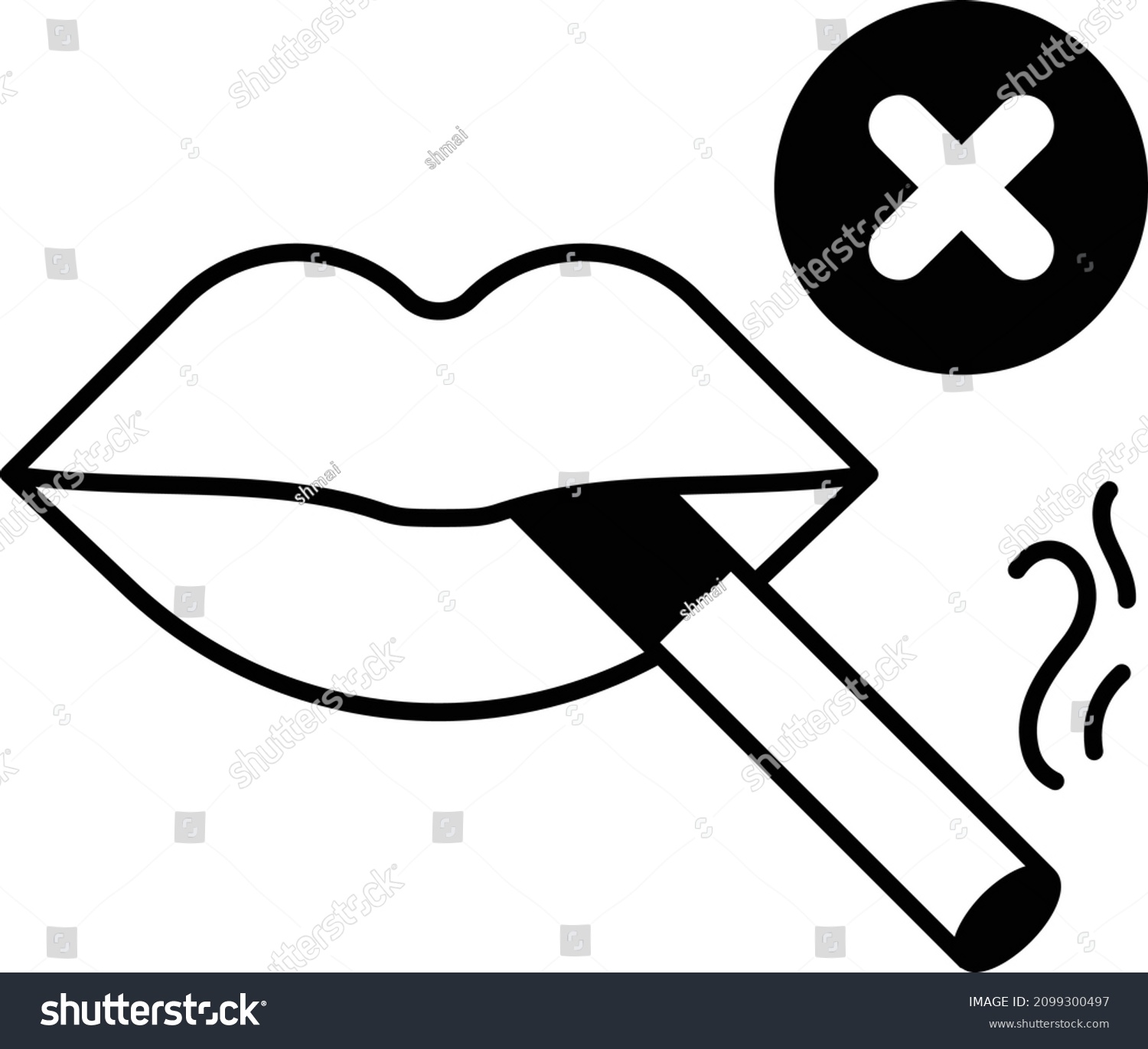 Sexy Lips Smoking Cigar Vector Icon Stock Vector Royalty Free 2099300497 Shutterstock 