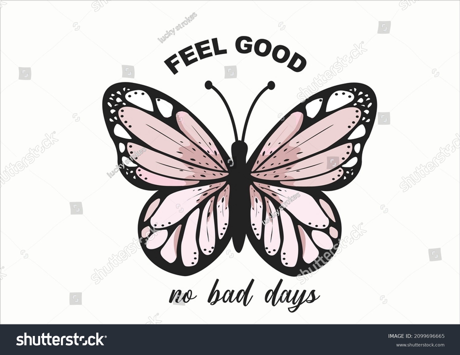 Pink Butterfly Vector Hand Drawn Design Stock Vector (Royalty Free ...