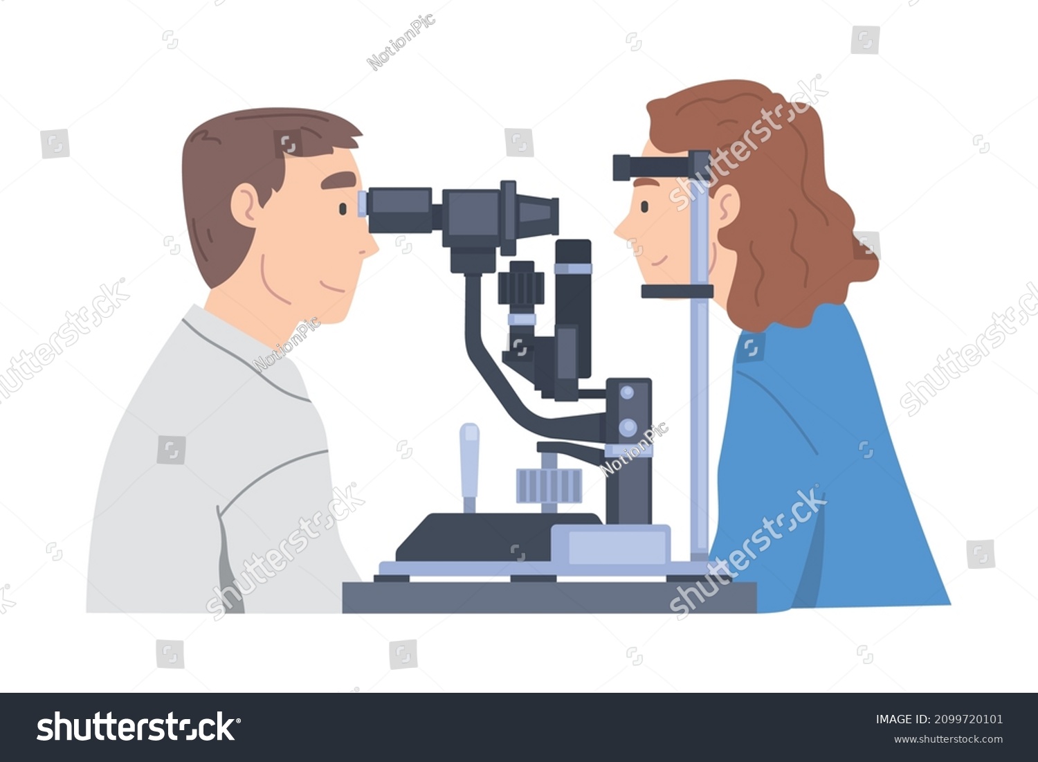 Ophthalmology Eye Examination Man Health Care Stock Vector (Royalty ...