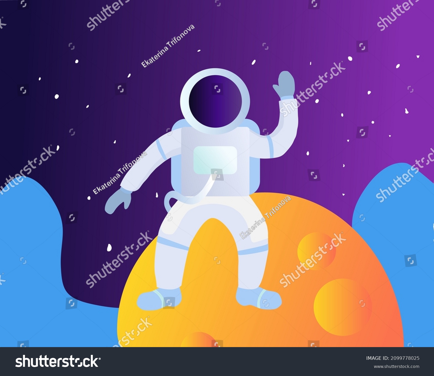 Astronaut Special Suit On Moon Vector Stock Vector (Royalty Free ...