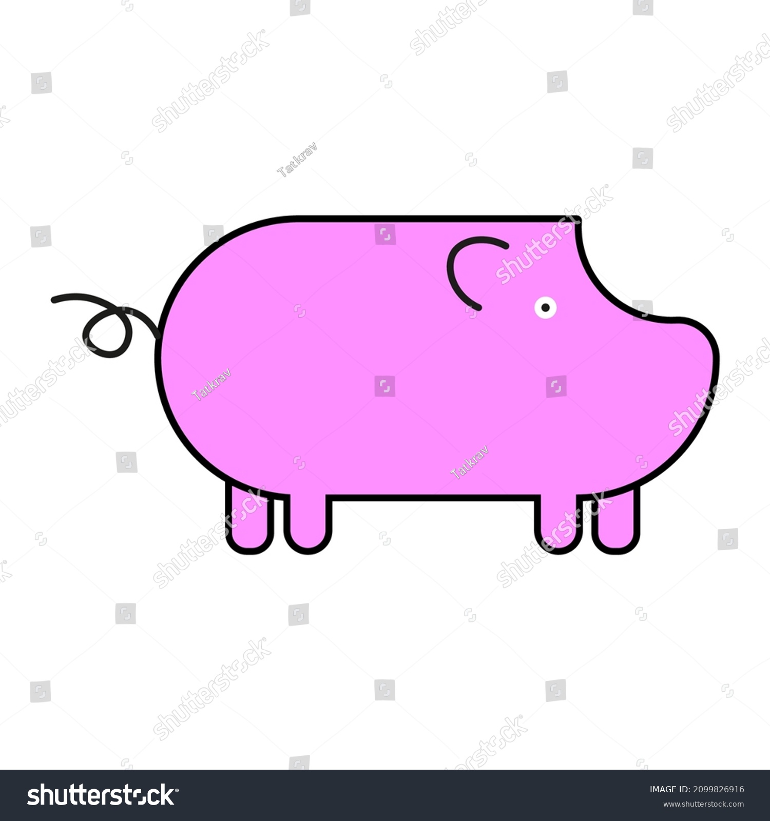 attendance clipart black and white pig