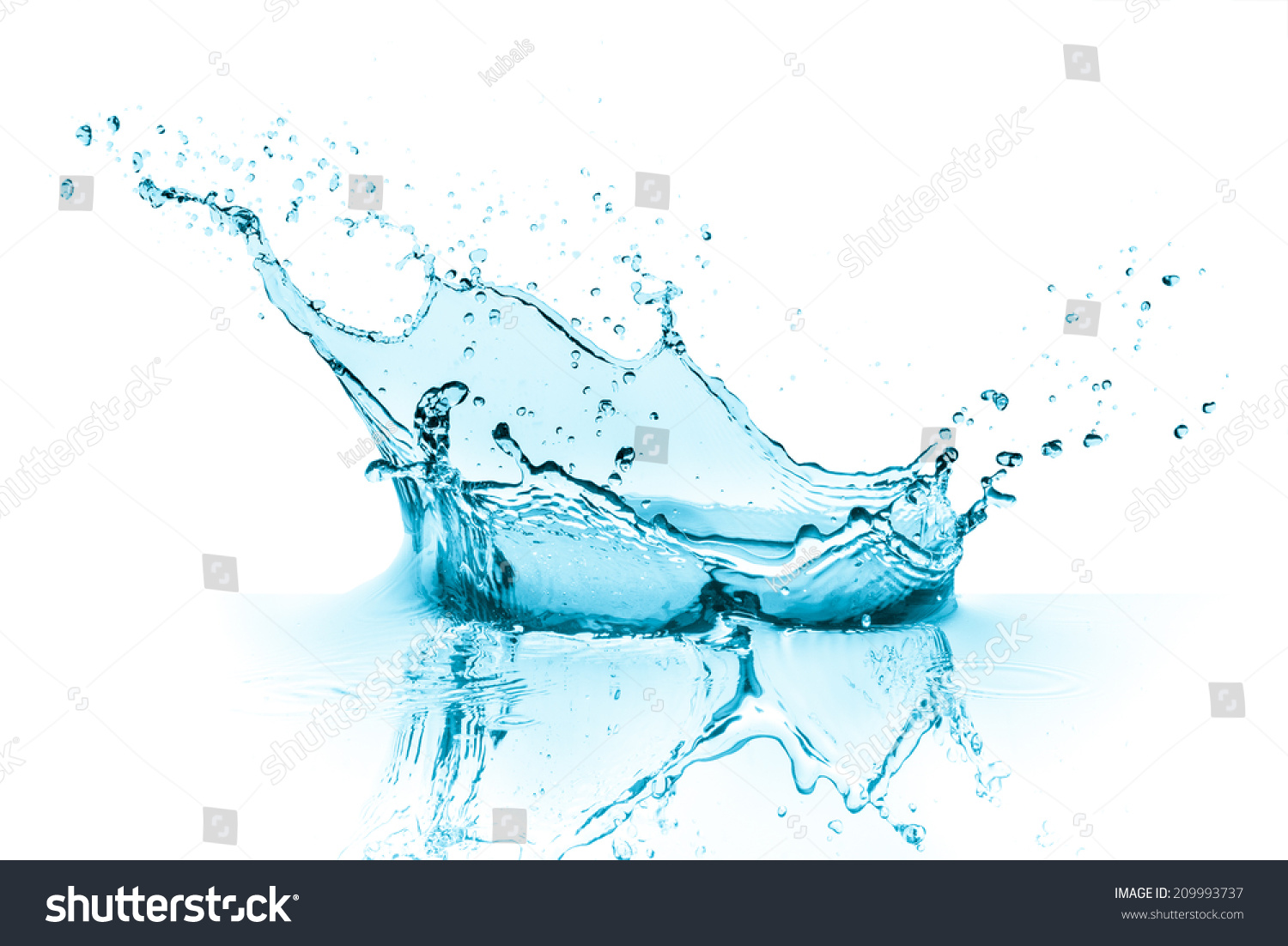 Turquoise Water Splash Isolated On White Stock Photo 209993737 ...