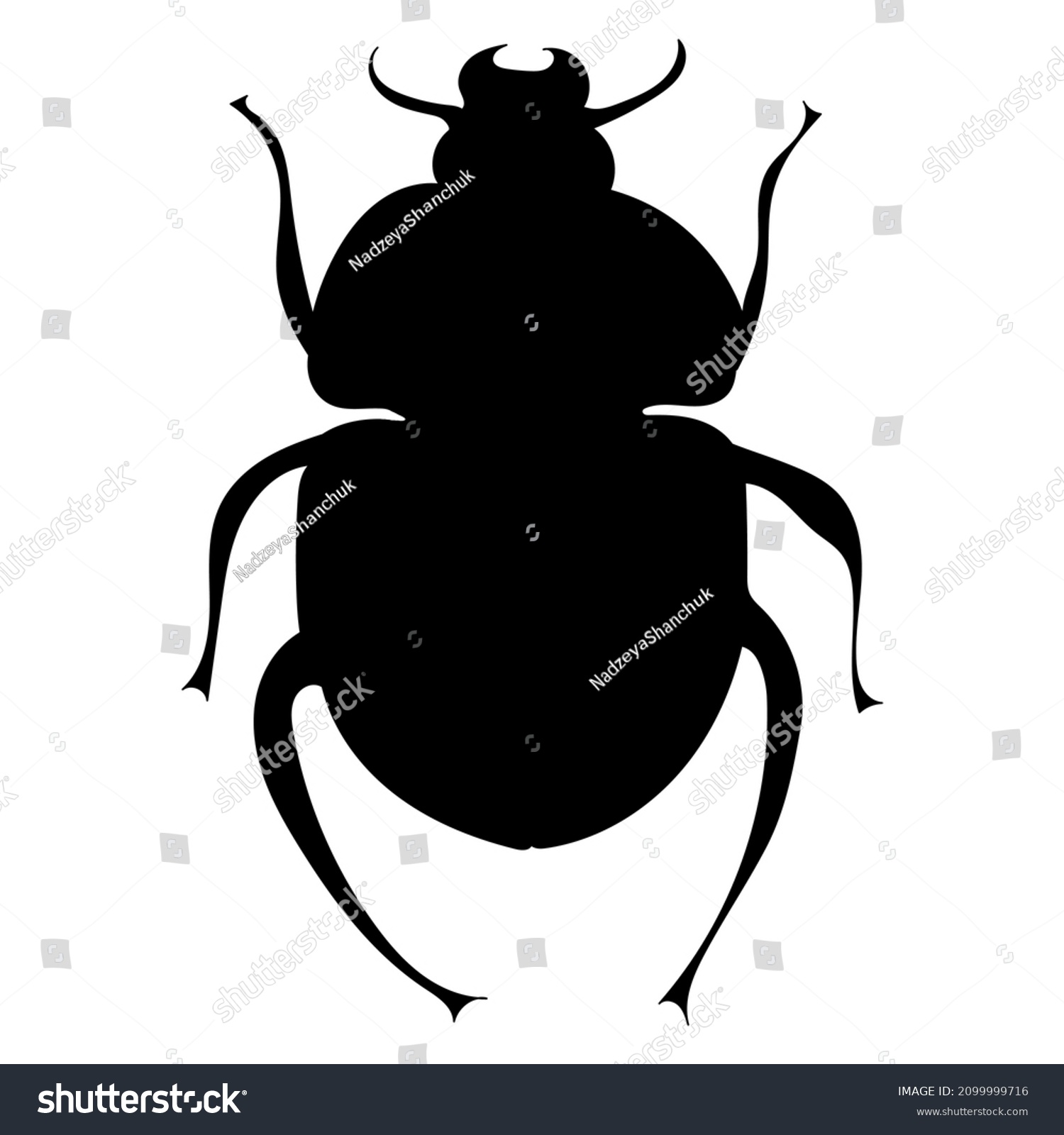 Beetle Silhouette Insect White Background Vector Stock Vector (royalty 