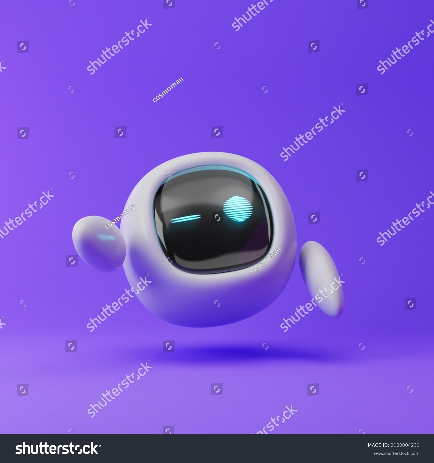 Cute Robot Pointing Hand Winking Eye Stock Illustration 2100004231 ...