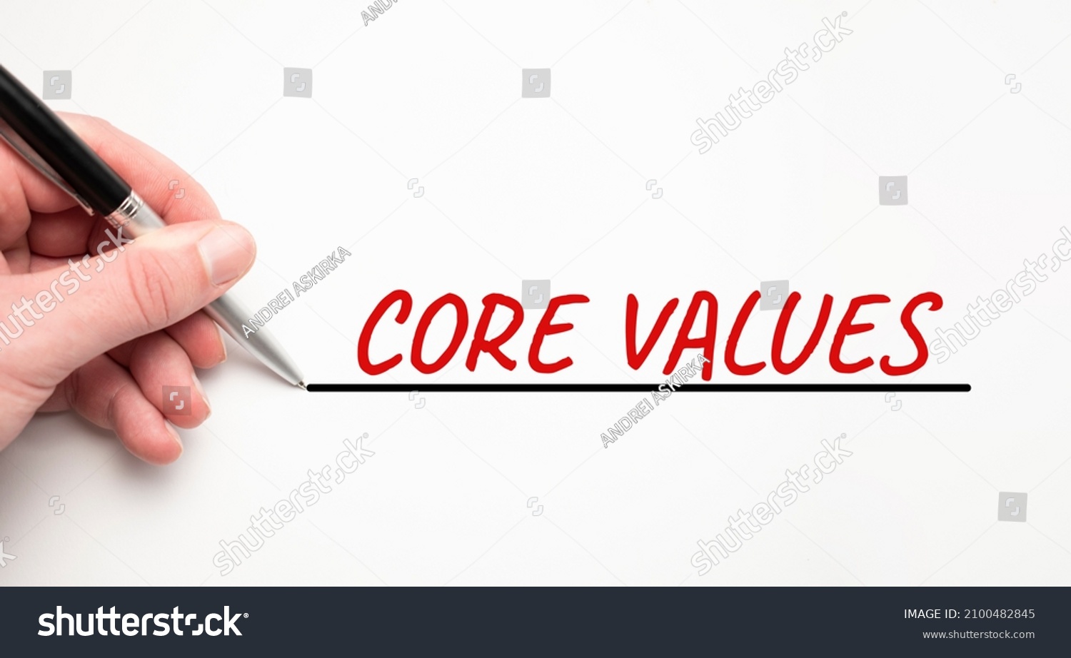 Hand Writing Core Values Red Marker Stock Photo 2100482845 | Shutterstock