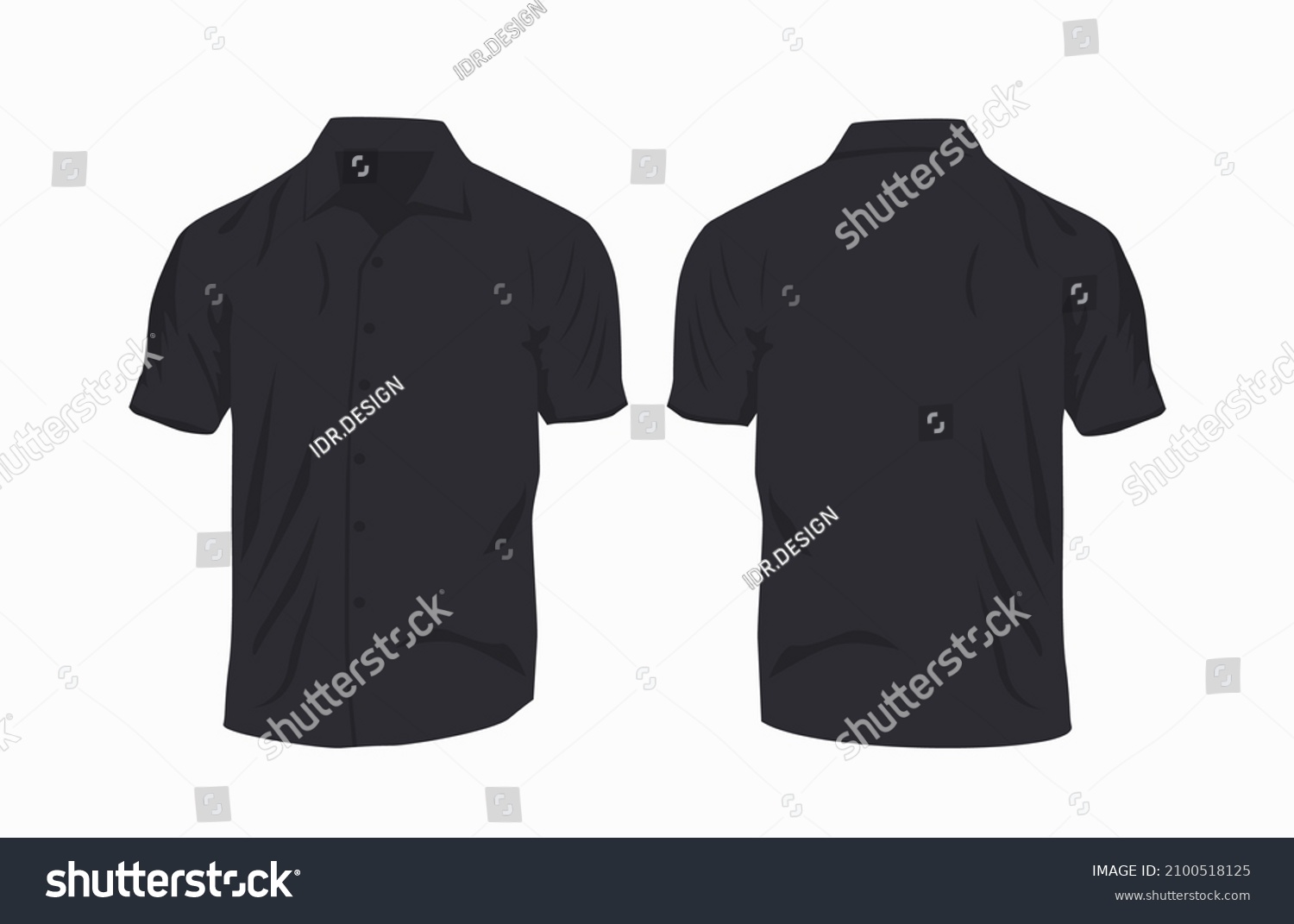 Shirt Template Realistic Vector Front Back Stock Vector (Royalty Free ...
