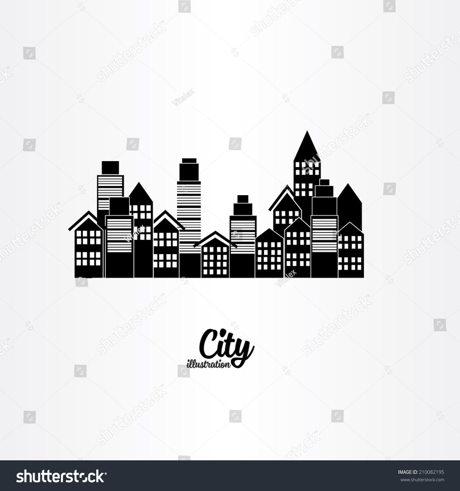 Illustration City Buildings Silhouettes Colors Vector Stock Vector ...